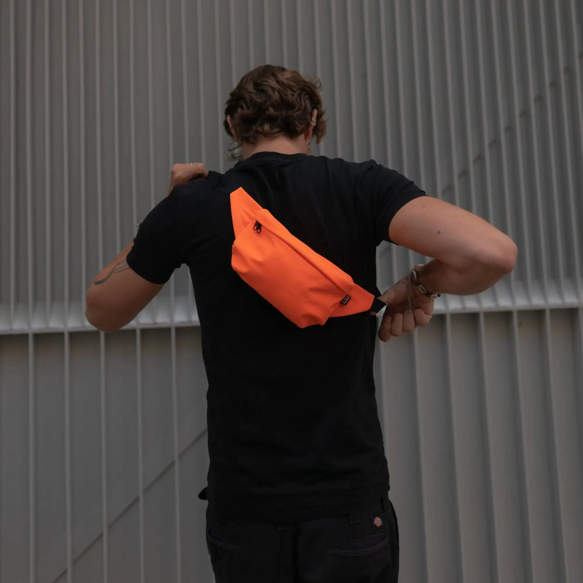 Bauchtasche eckig, Softshell Neonorange Tragebild3 (8) #farbe_Neonorange