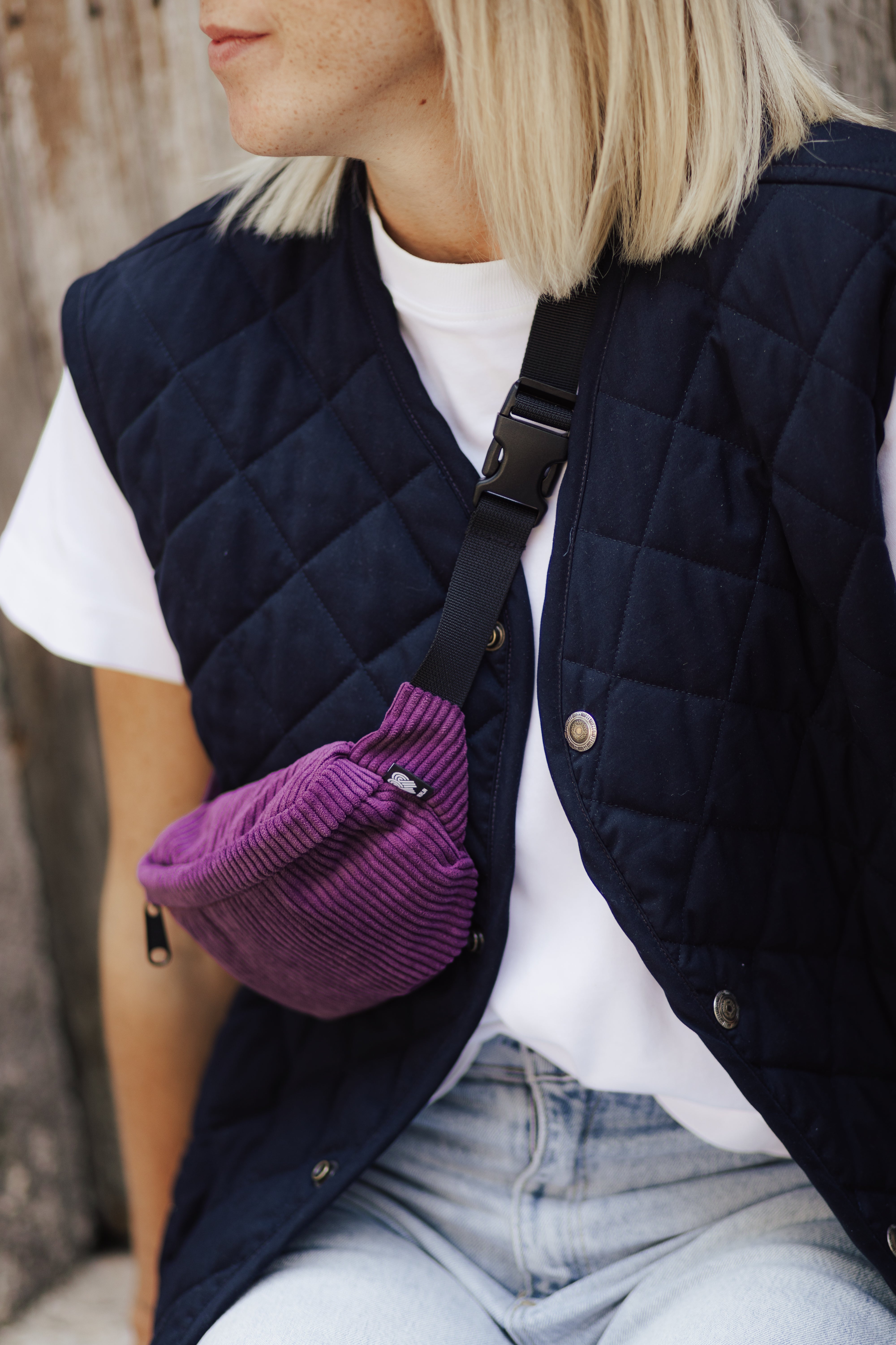 Bauchtasche Eckig klein, Cord aubergine (5) #farbe_aubergine