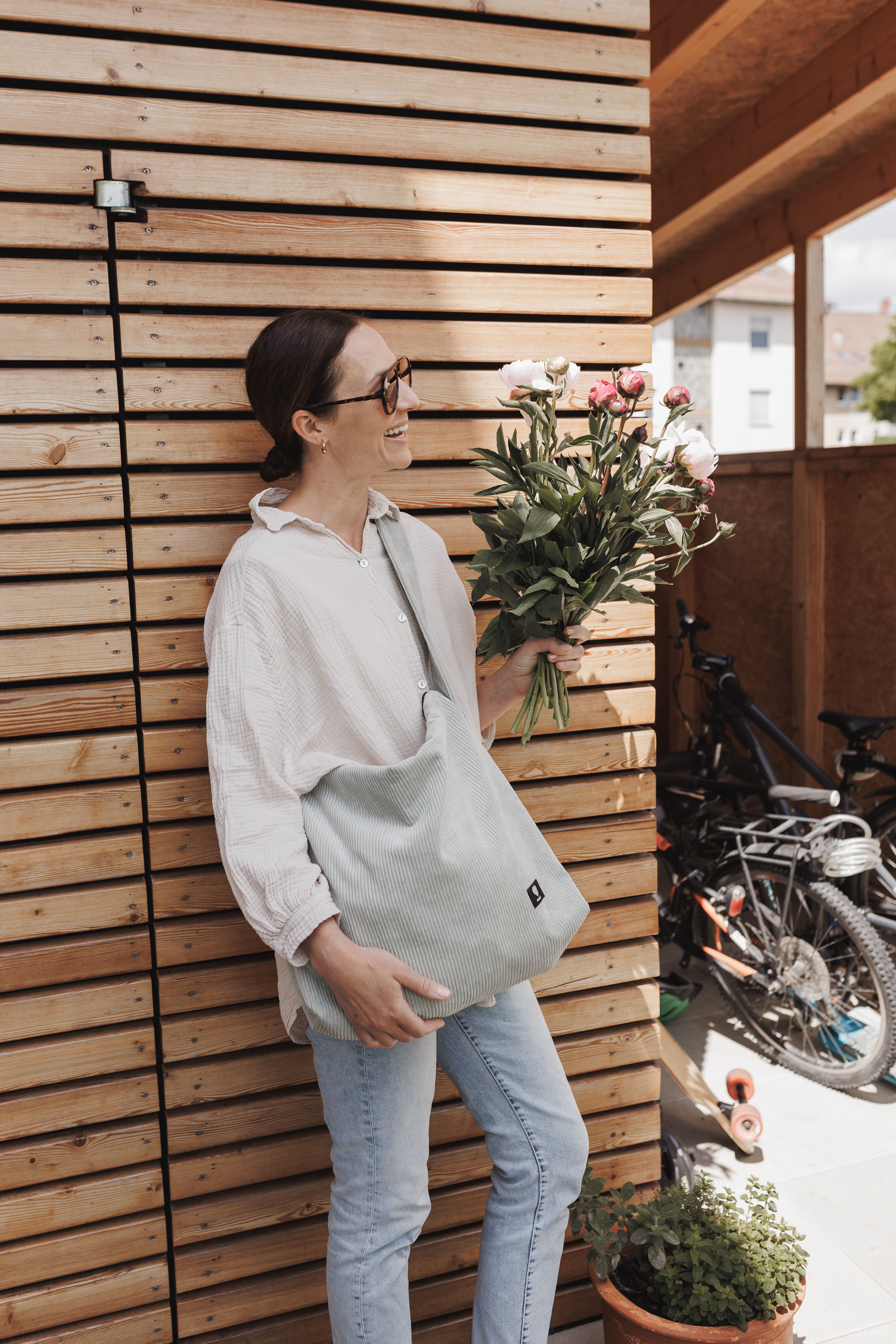 Tragetasche groß Cord mint (1) #farbe_mint