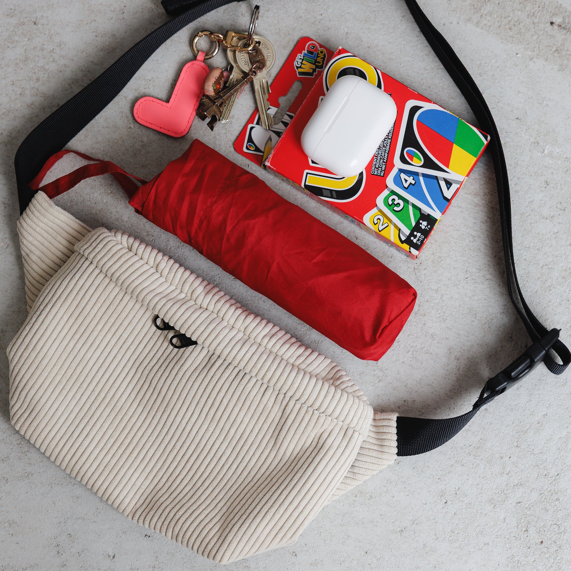 Bauchtasche eckig, Cord Beige Detail3 (6) #farbe_Beige