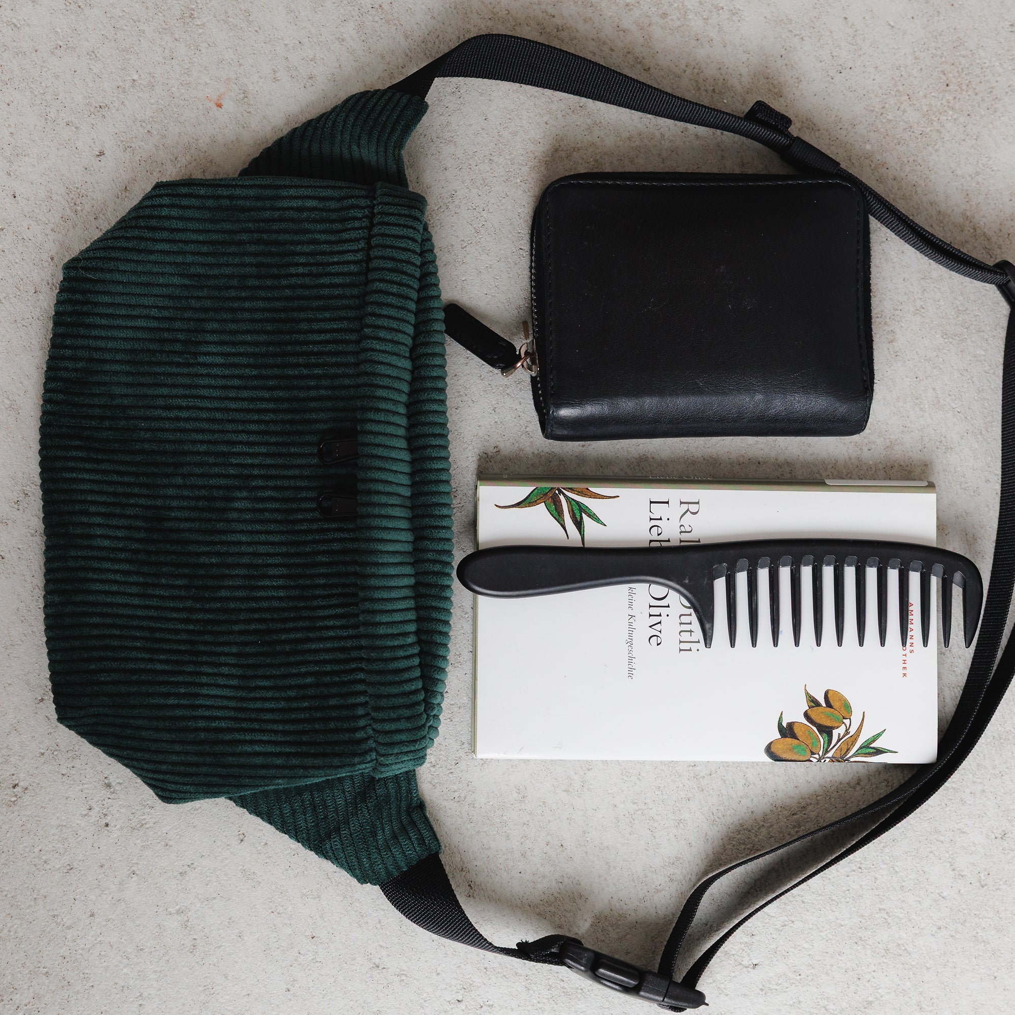 Bauchtasche eckig, Cord Grün Detail3 (6) #farbe_Grün