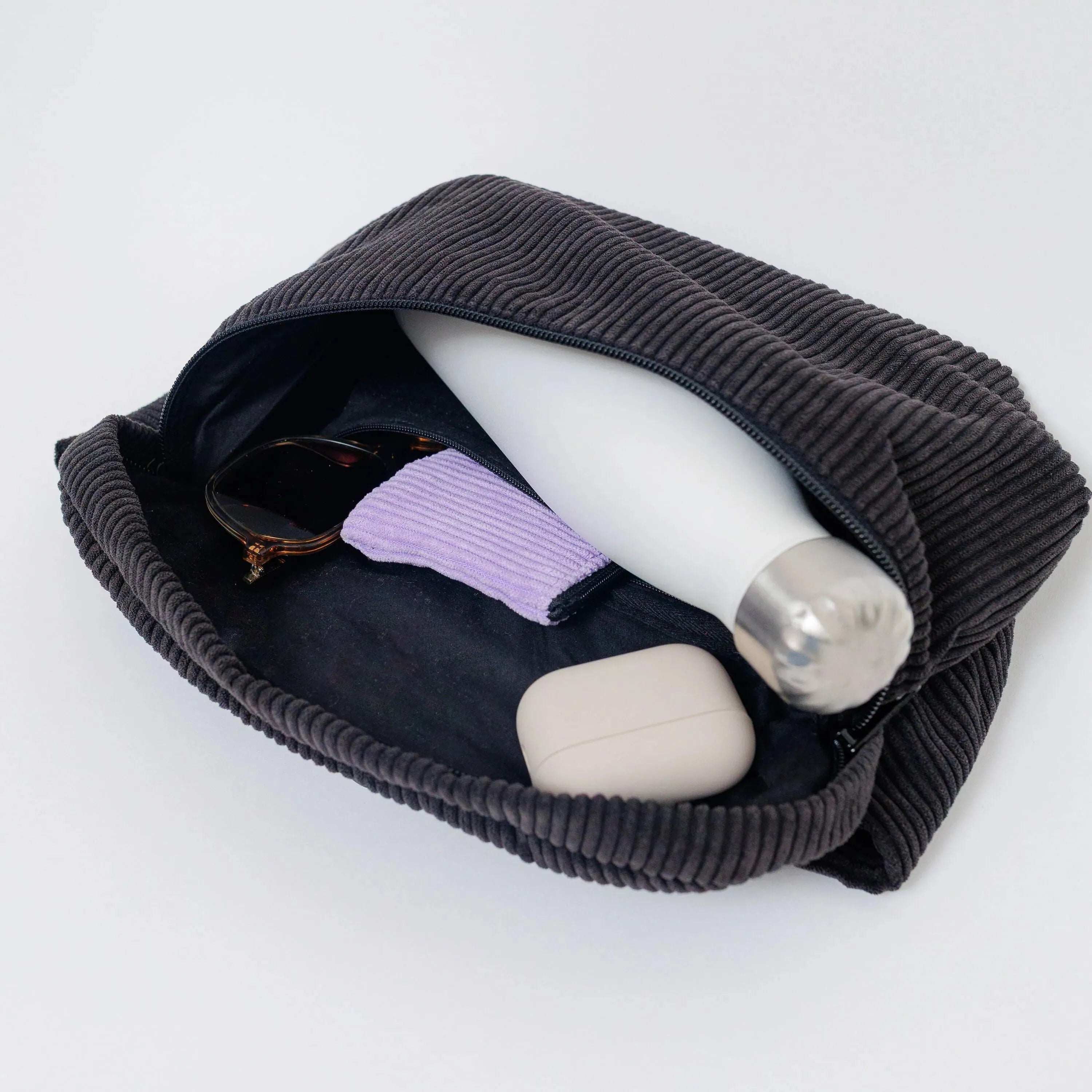 Bauchtasche groß, Cord schwarz Innenansicht (6) #farbe_schwarz