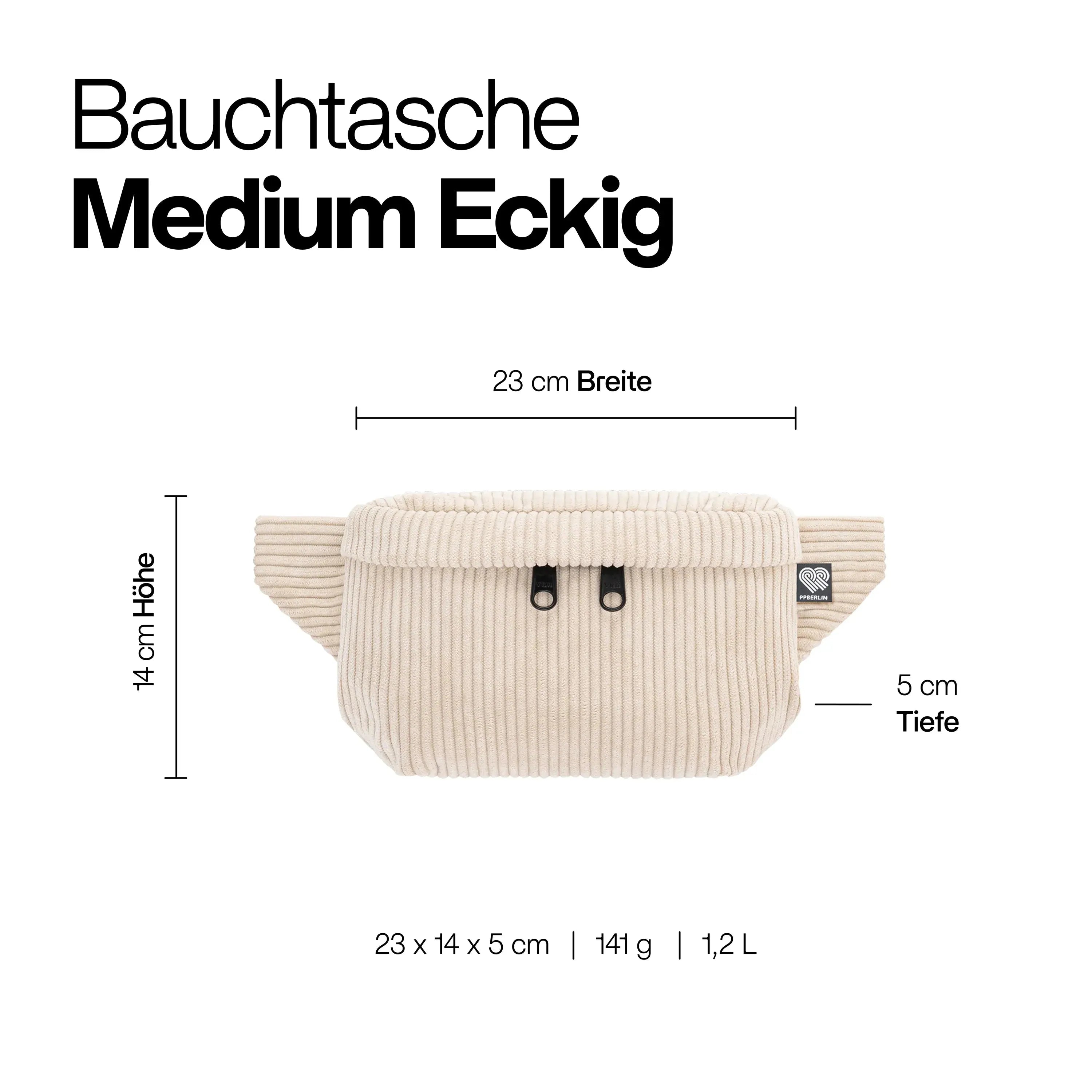 Bauchtasche Medium Eckig Technische Zeichnung