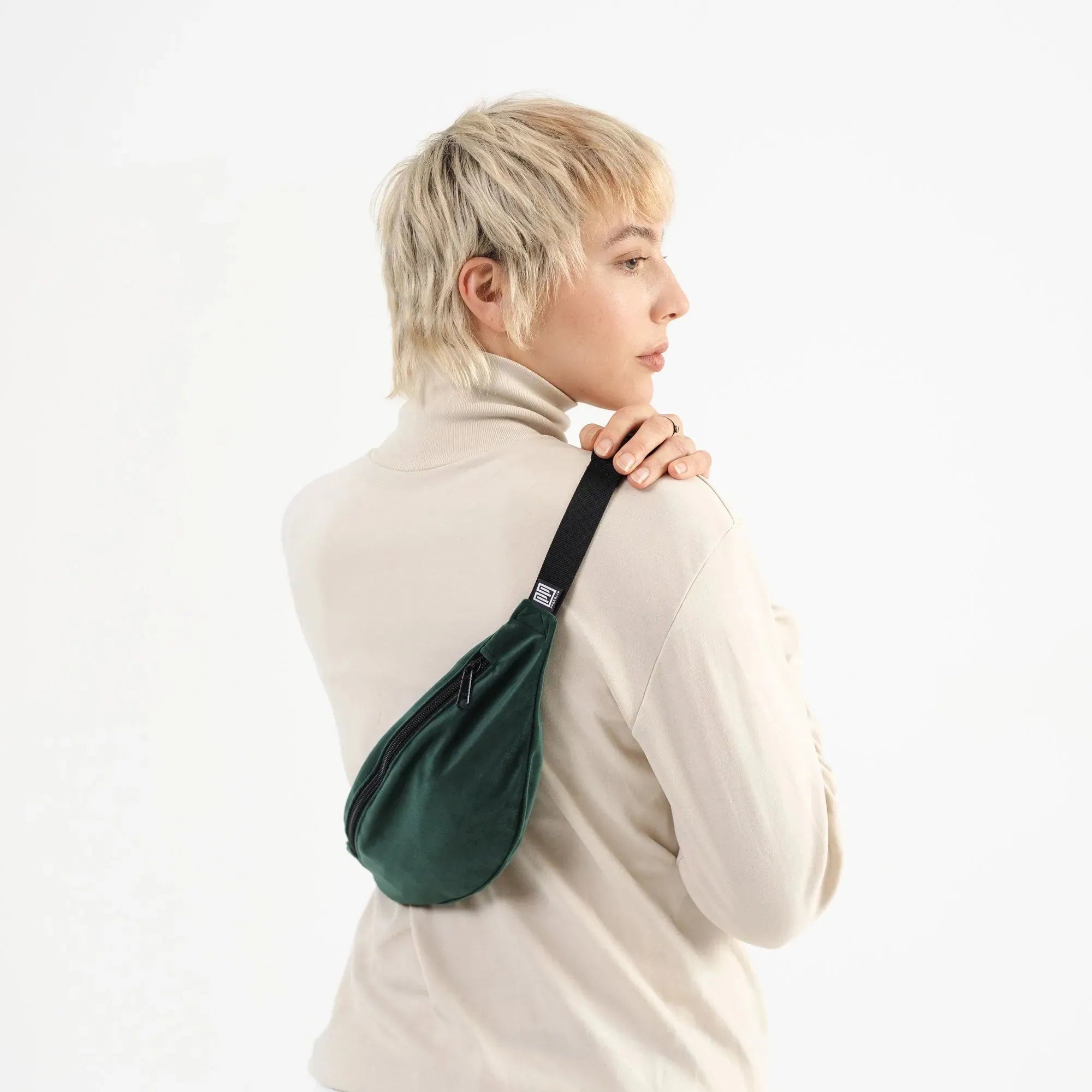 Bauchtasche Samt Schmal Model3 (0) #farbe_Grün