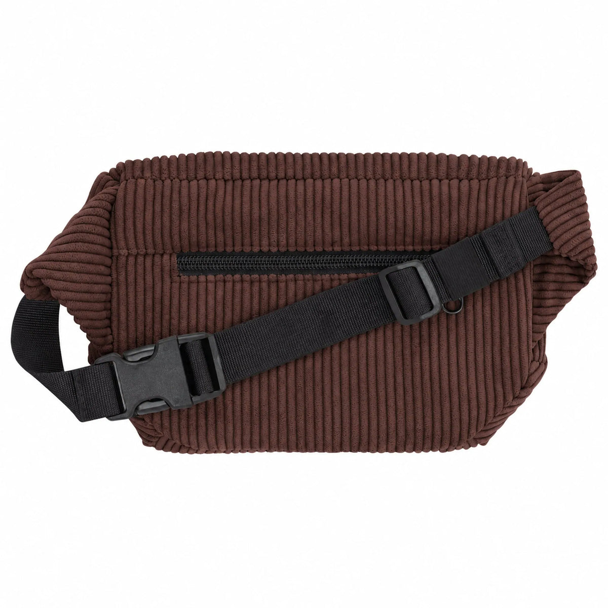 Bauchtasche eckig, Cord Dunkelbraun Rückansicht (1) #farbe_Dunkelbraun