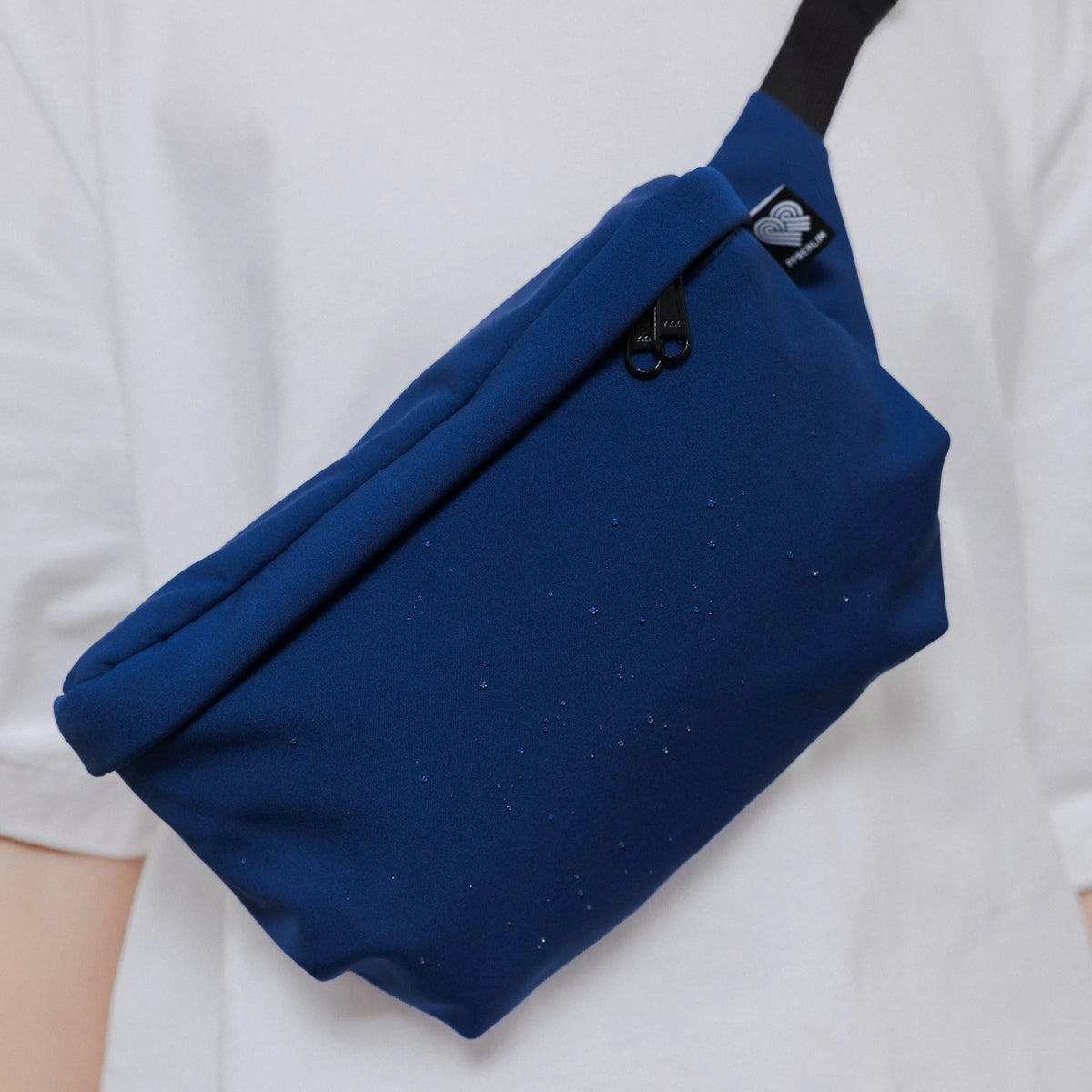 Bauchtasche eckig, Softshell Blau Detail4 (7) #farbe_blau