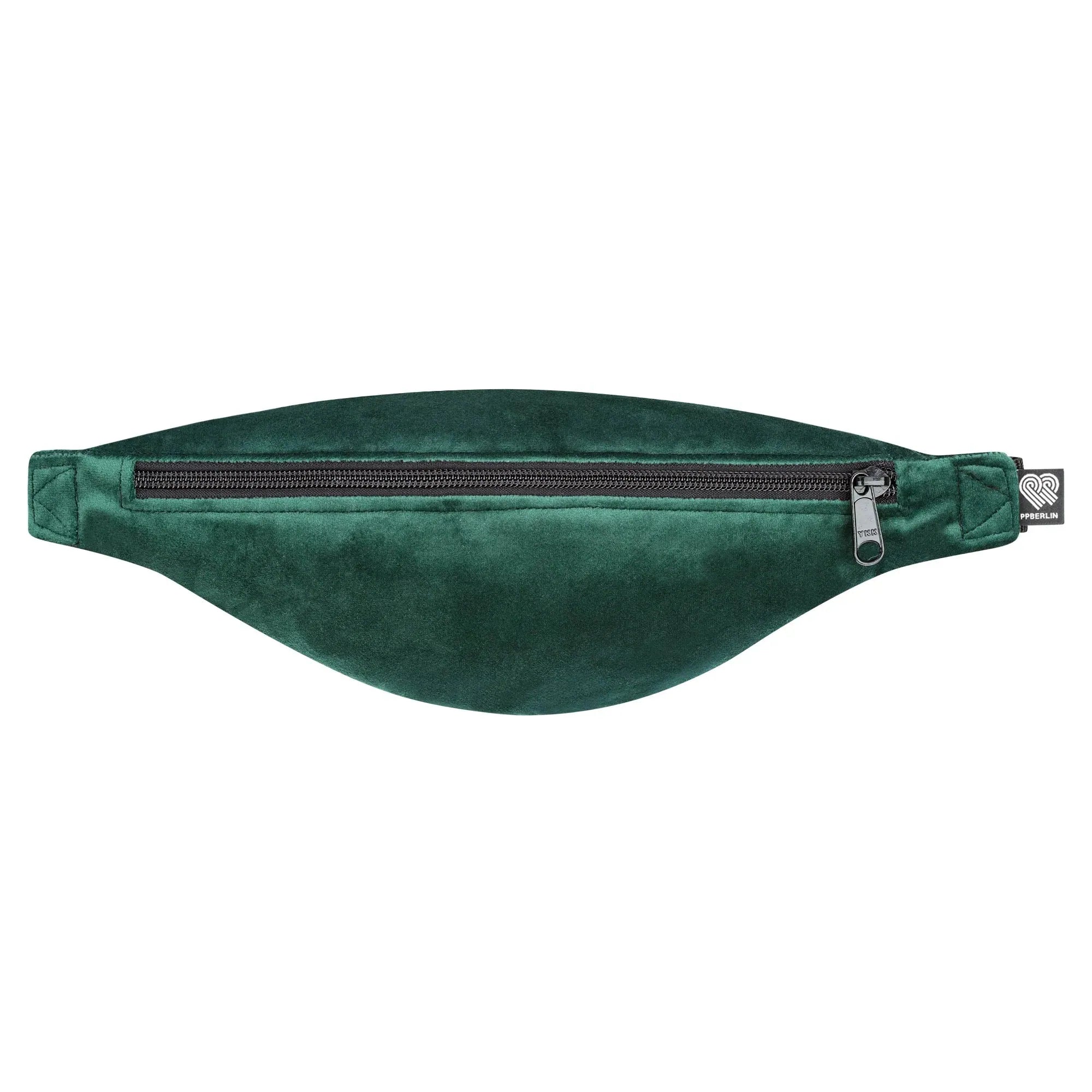Bauchtasche schmal, Samt Grün Vorderansicht (1) #farbe_Grün