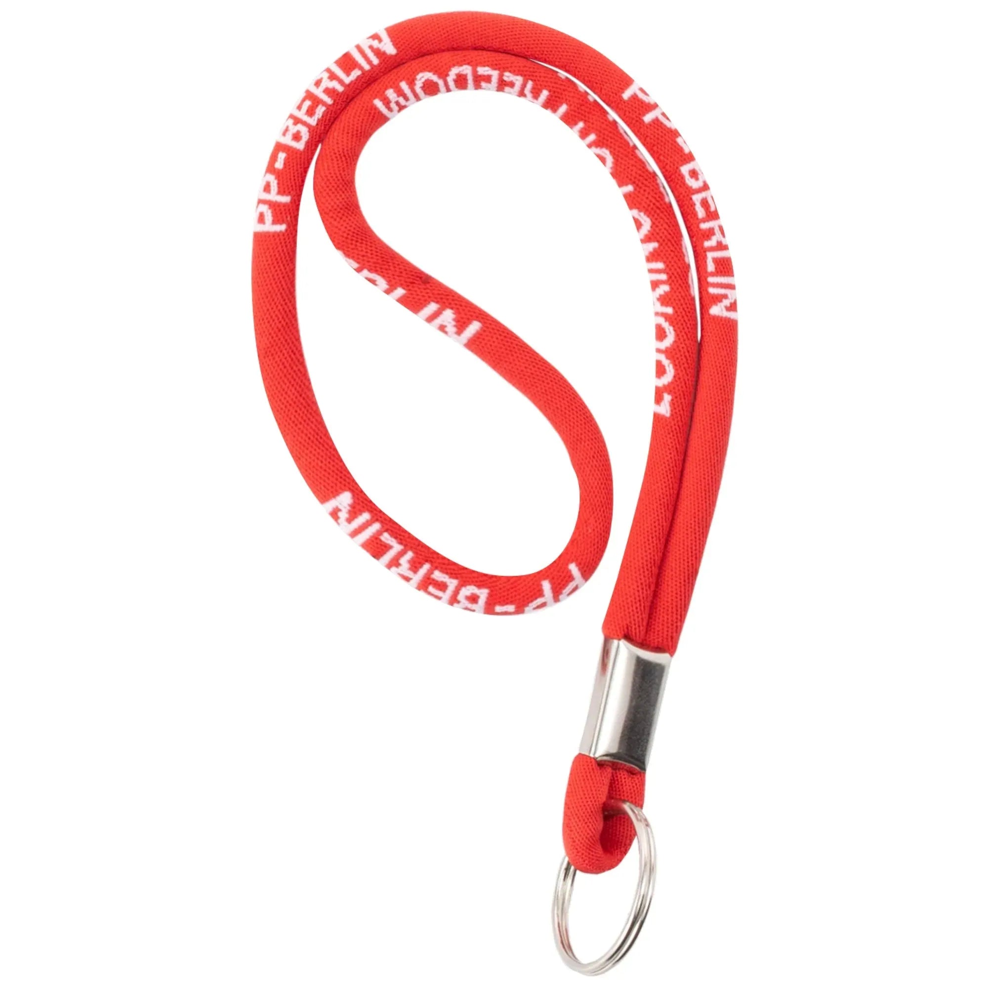 PP-Berlin Lanyard / kurzes Schlüsselband Rot Rückansicht (1) #farbe_Rot