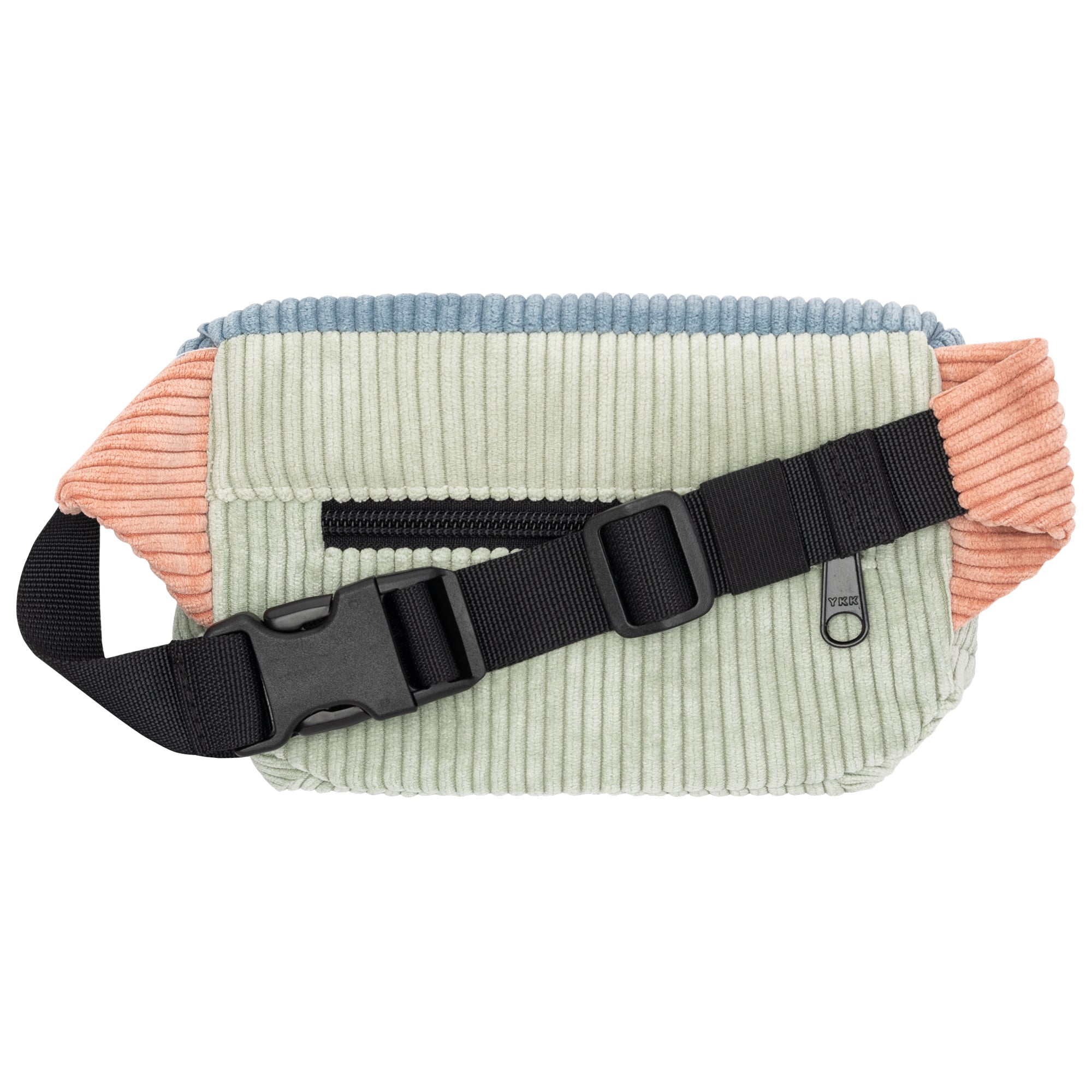 Bauchtasche eckig klein, Cord Farbtrio (1) #farbe_Mint / Hellblau / Rosa