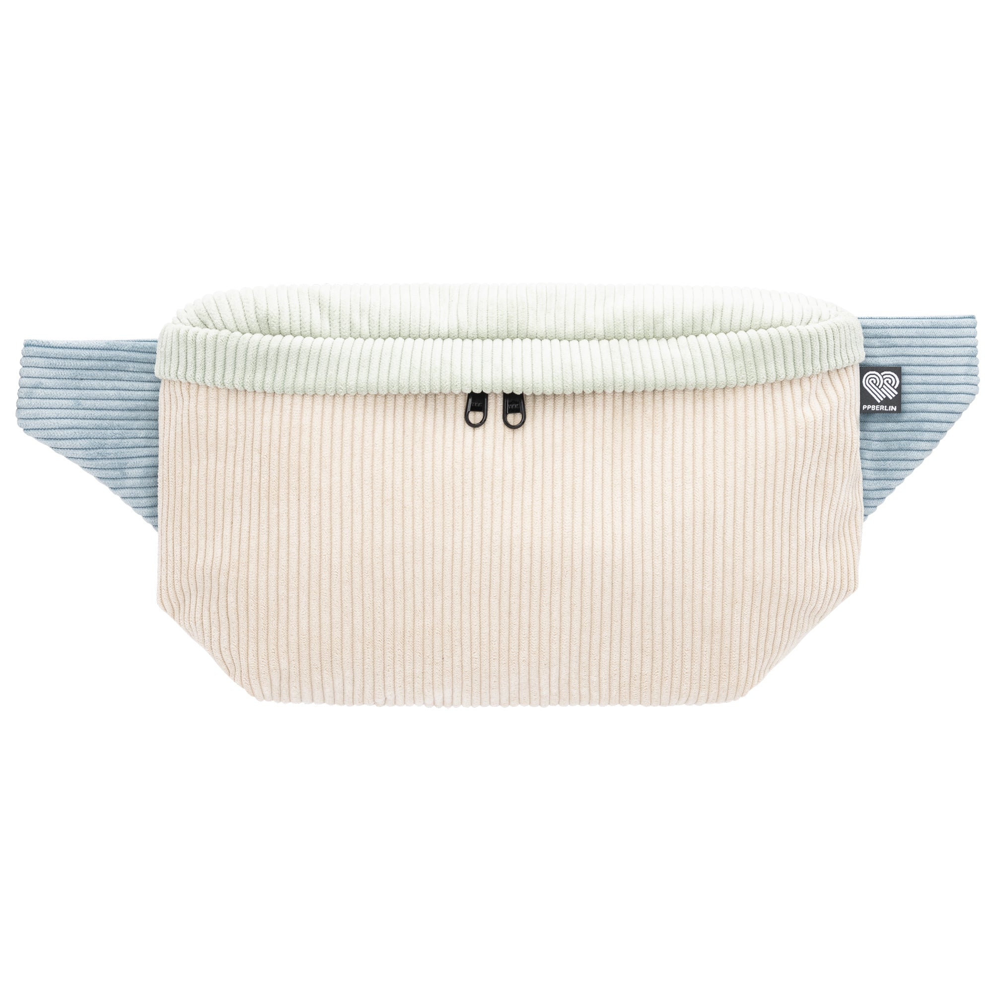 Bauchtasche groß, Cord Farbtrio (0) #farbe_Beige / Mint / Hellblau