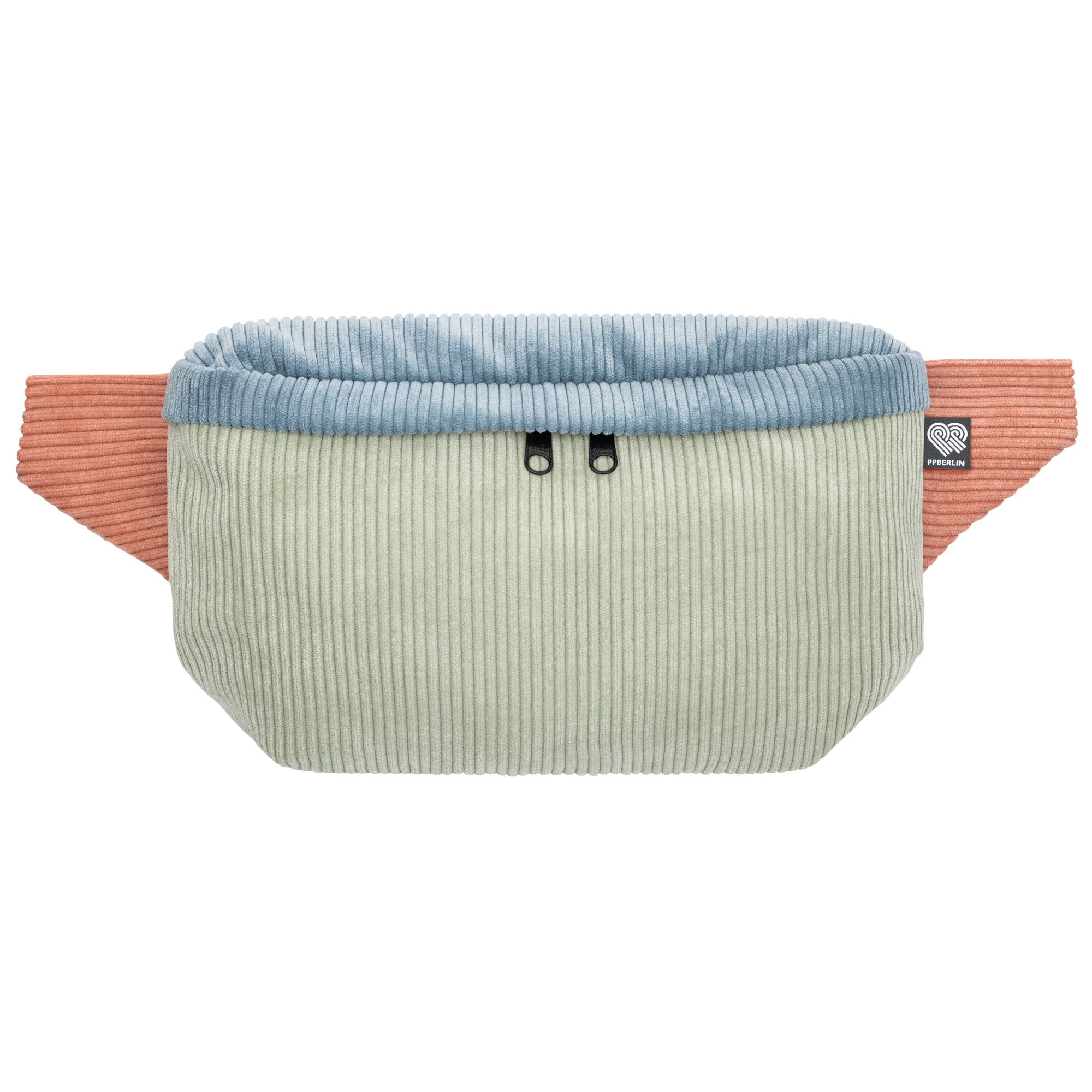 Bauchtasche groß, Cord Farbtrio (0) #farbe_Mint / Hellblau / Rosa