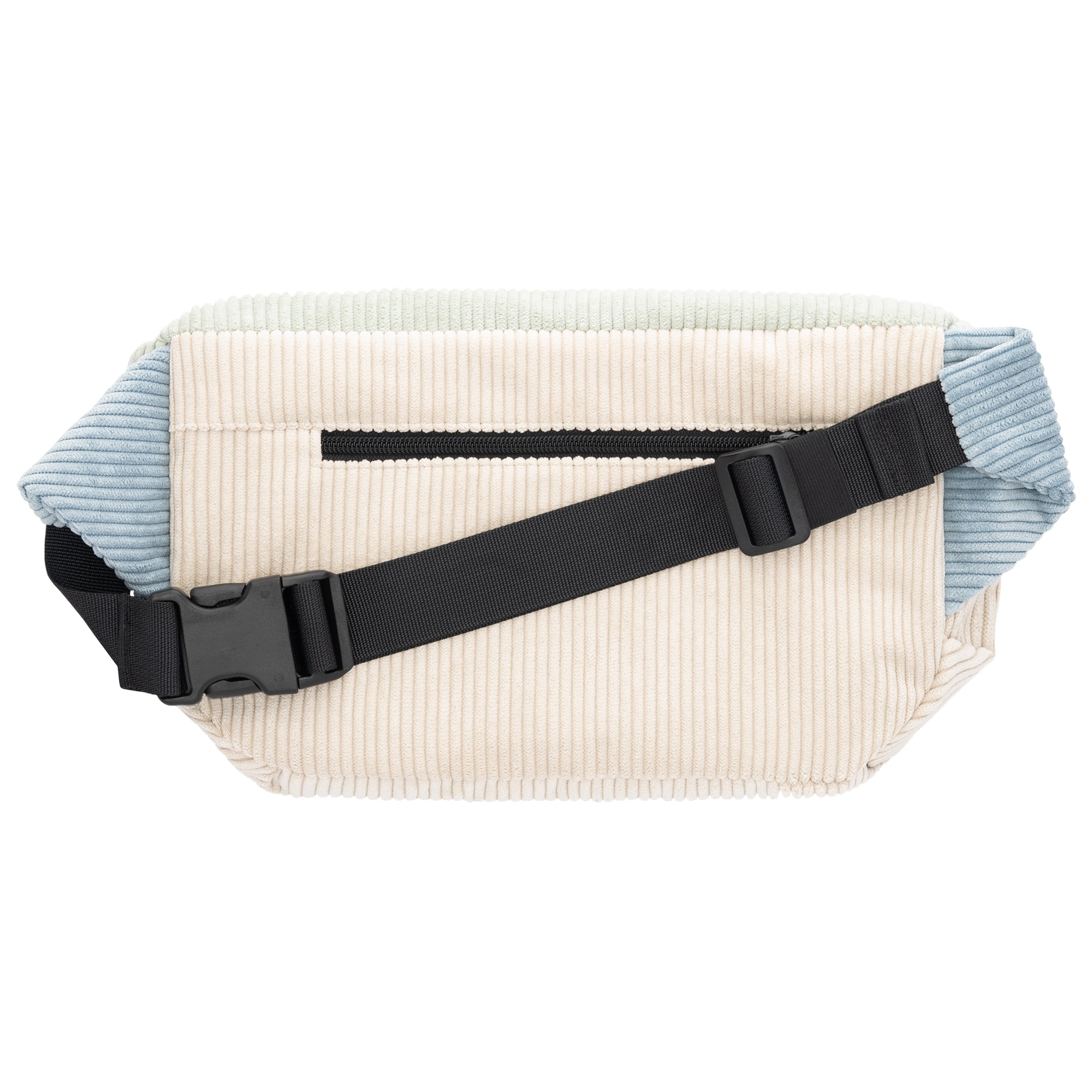 Bauchtasche groß, Cord Farbtrio (1) #farbe_Beige / Mint / Hellblau