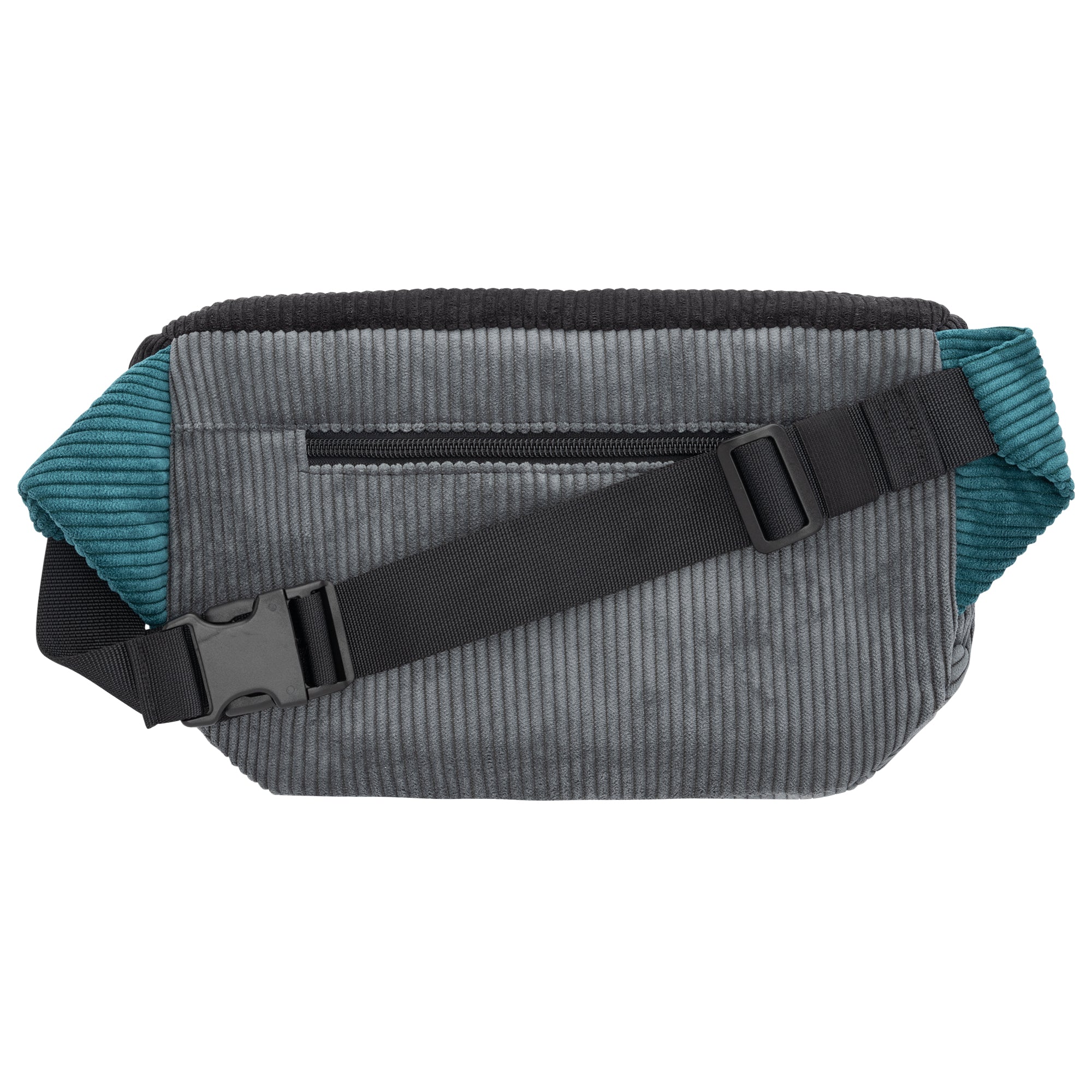 Bauchtasche groß, Cord Farbtrio (1) #farbe_Grau / Schwarz / Petrol