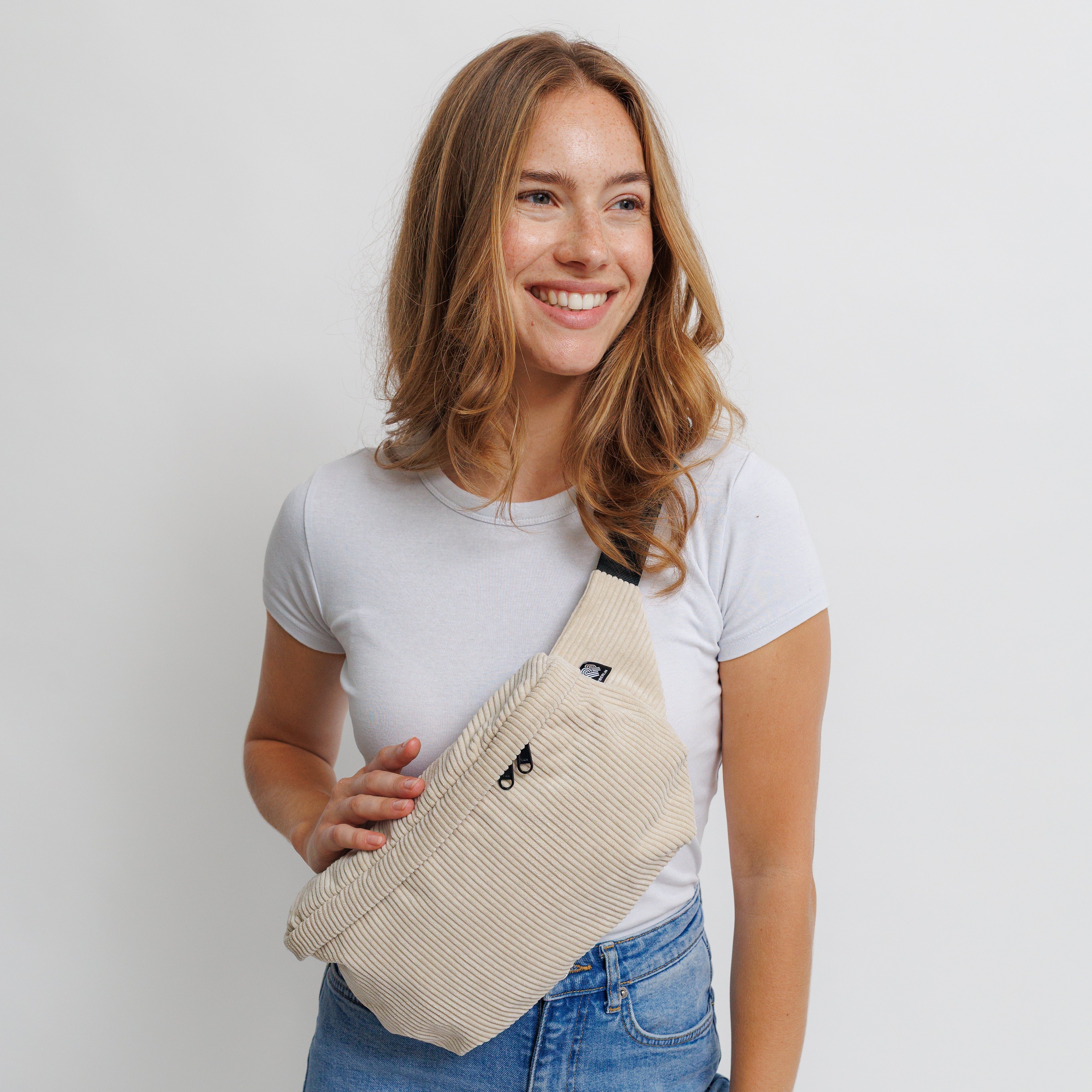 Bauchtasche groß, Cord beige (3) #farbe_beige