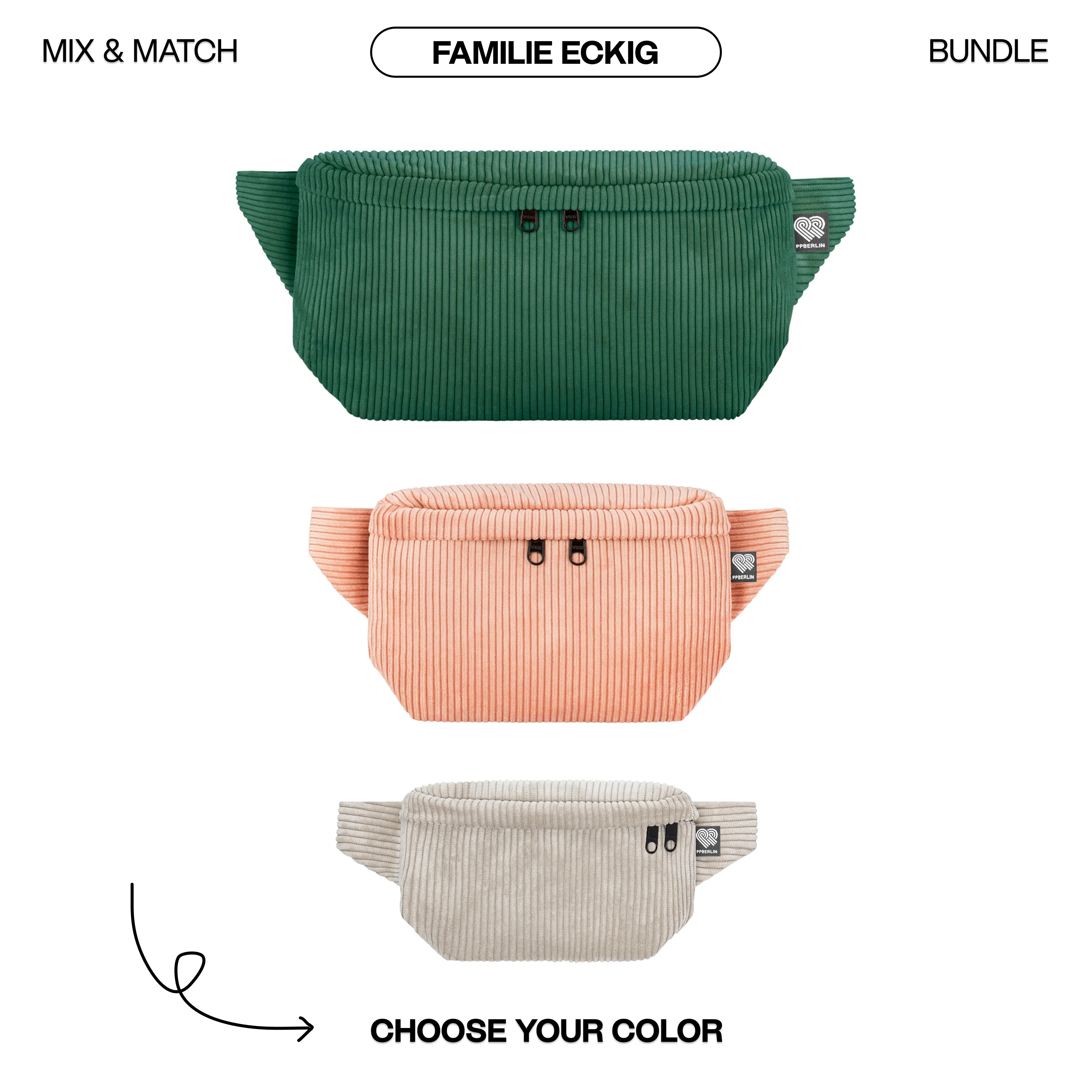Bauchtaschen Bundle "Familie Eckig"
