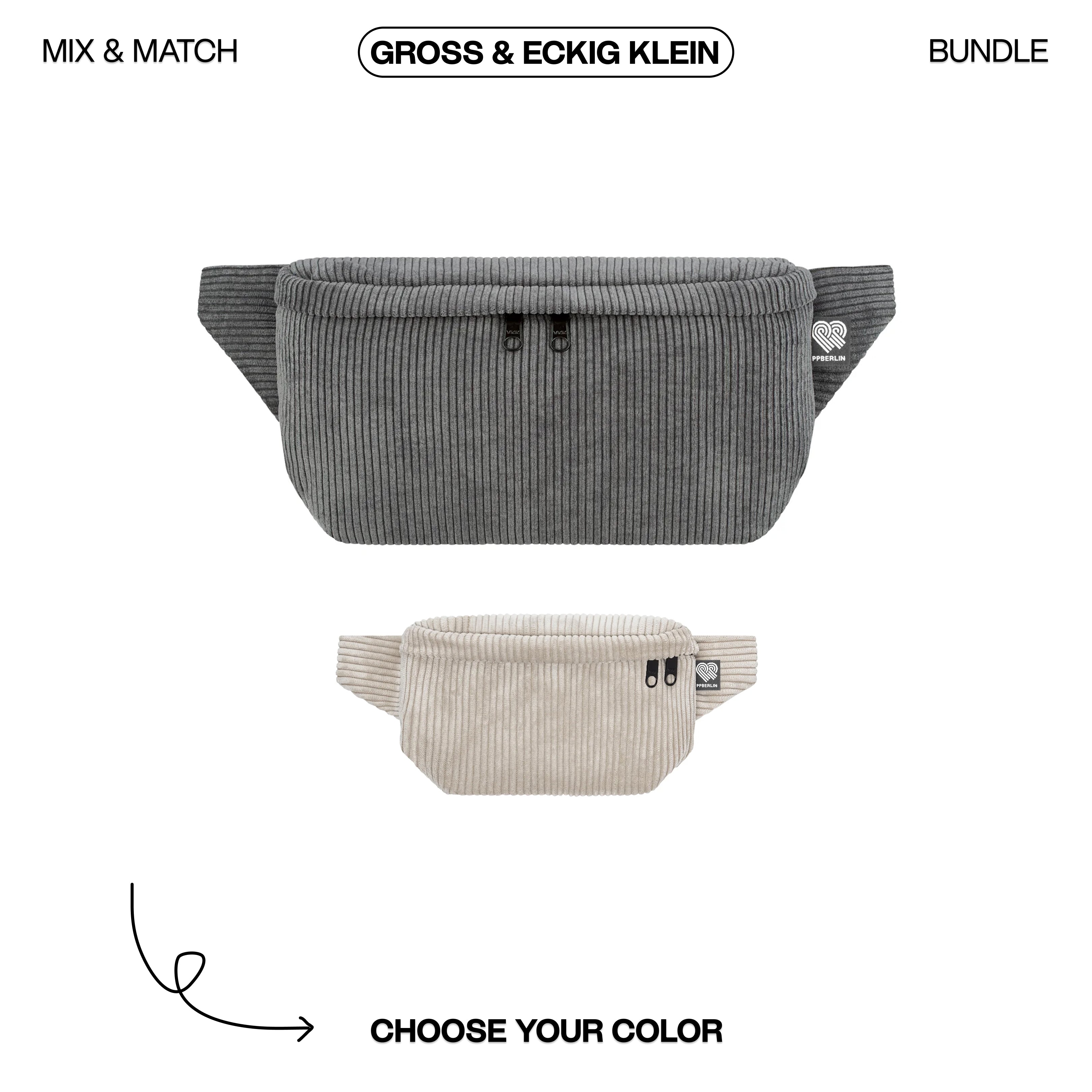 Bauchtaschen Bundle "Groß & Eckig Klein"