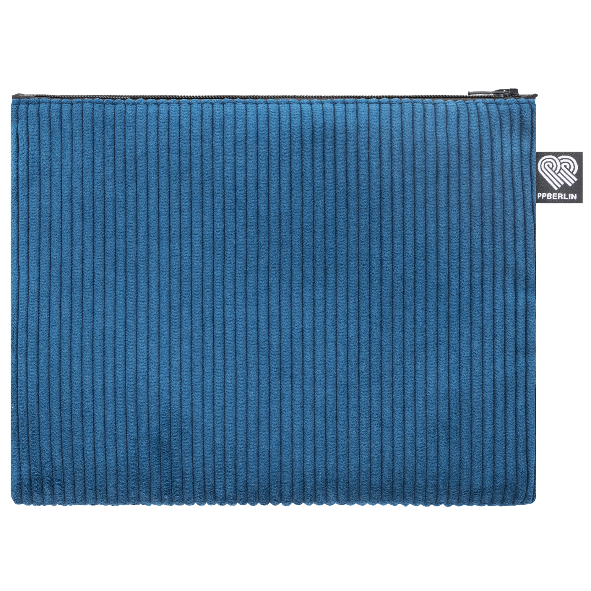 Etui Groß in blauem Cord Vorderseite #farbe_blau