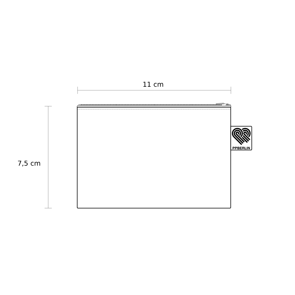 Etui klein Meeresplastik Technische Zeichnung