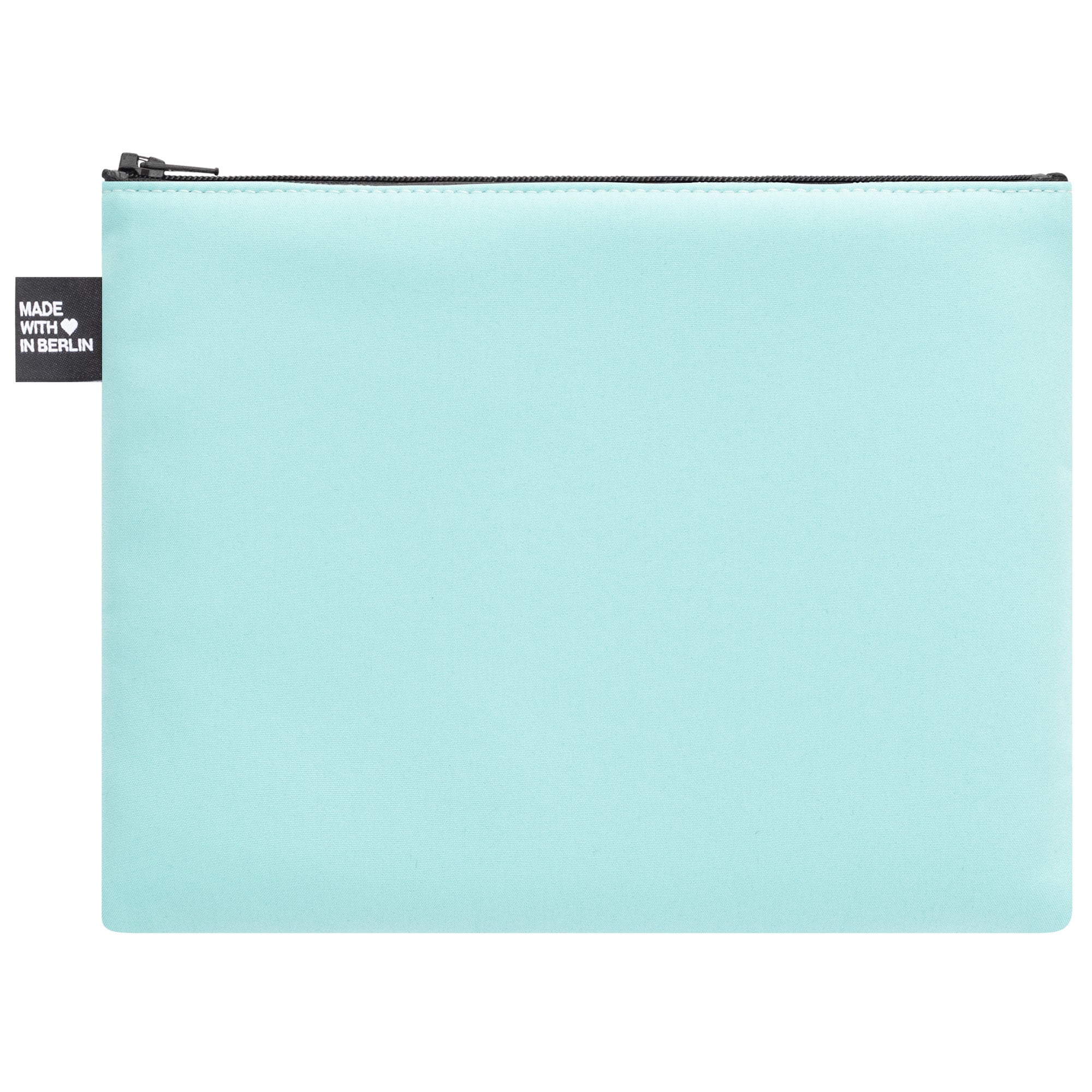 Etui Groß in aquablauem Softshell Rückseite #farbe_aquablau