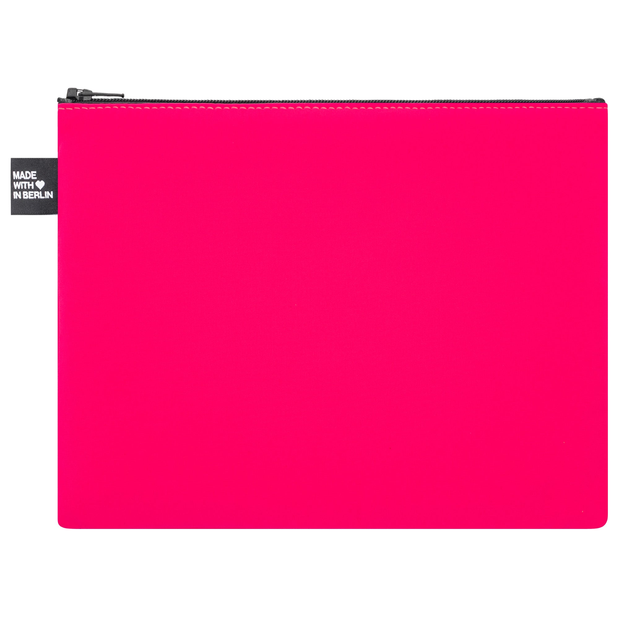 Etui Groß in neonpinkem Softshell Rückseite #farbe_neonpink
