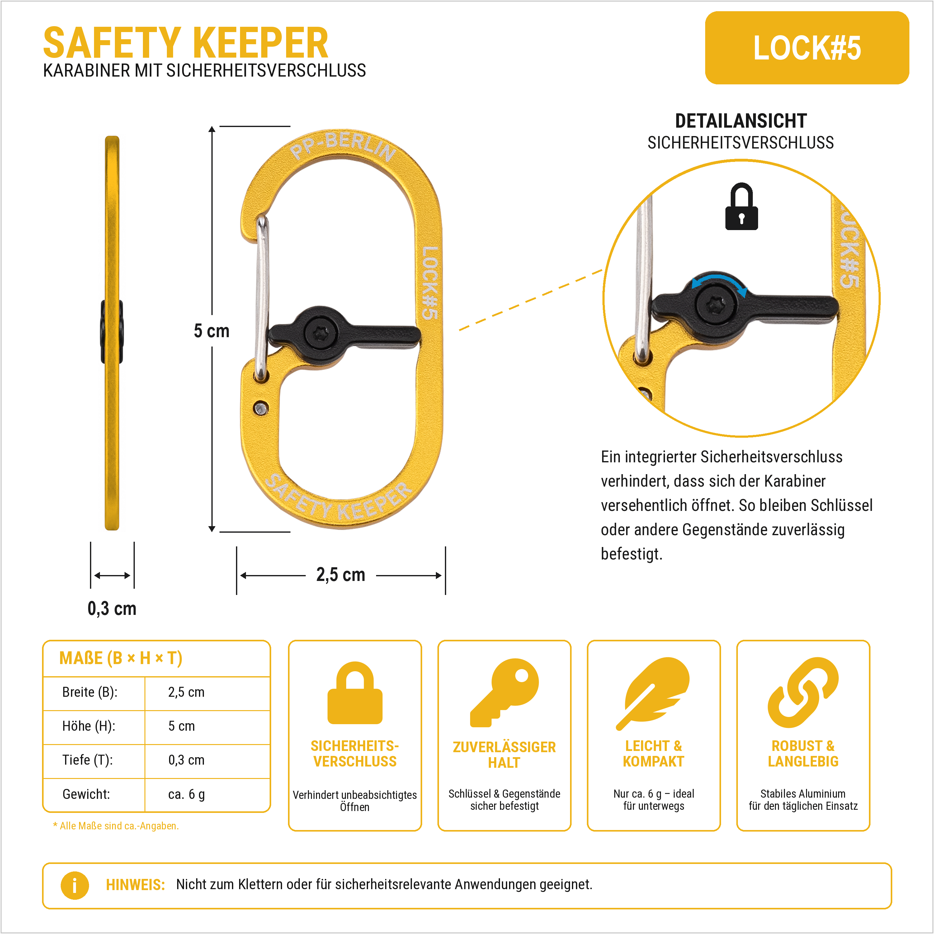 Safety Keeper PP-Berlin Gold Technische Zeichnung (3) #farbe_Gold