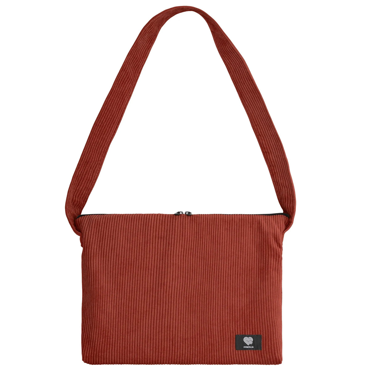 Schultertasche Medium Cord Blutorange Vorderansicht (0) #farbe_Blutorange