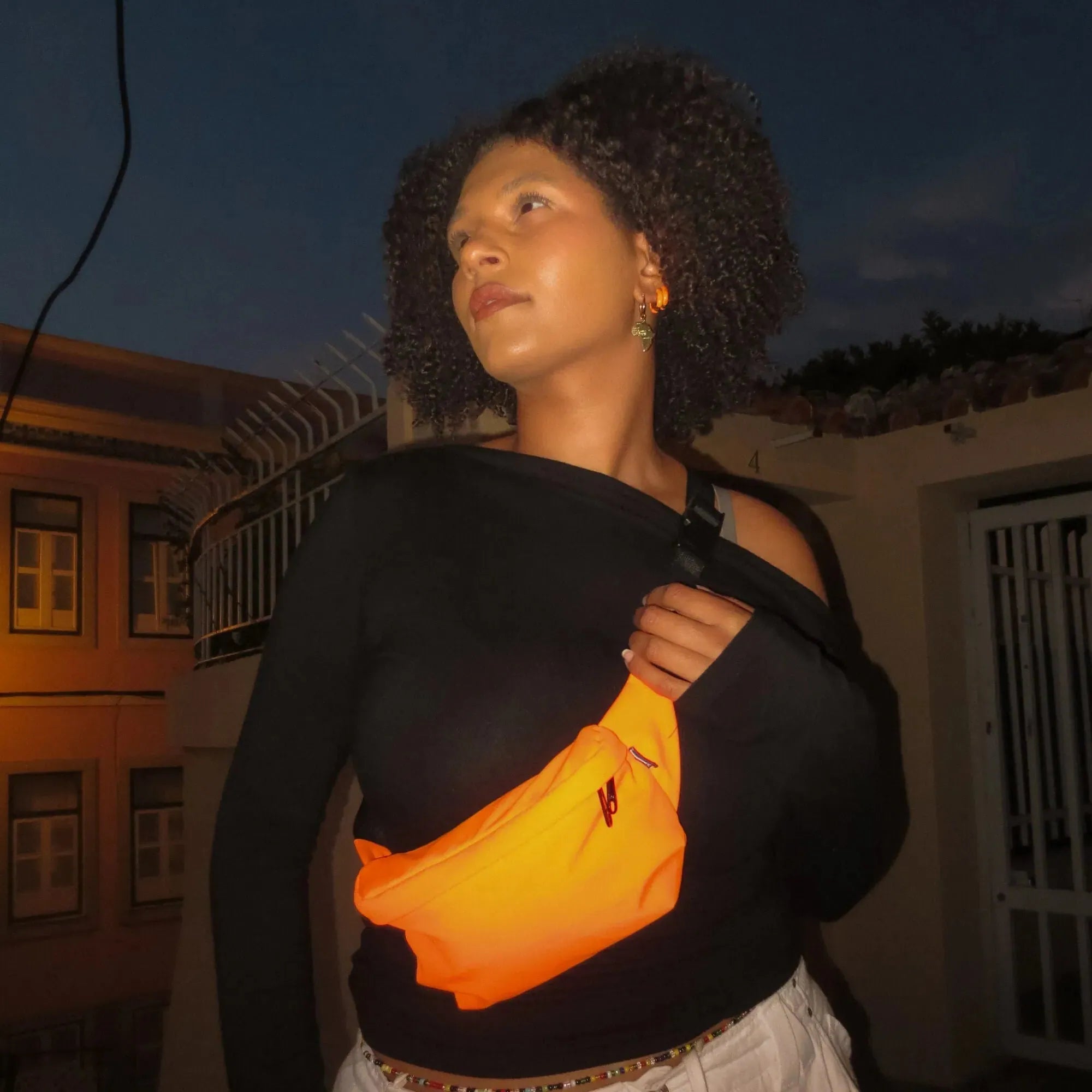 Bauchtasche eckig, Softshell Neonorange Mood2 (6) #farbe_Neonorange