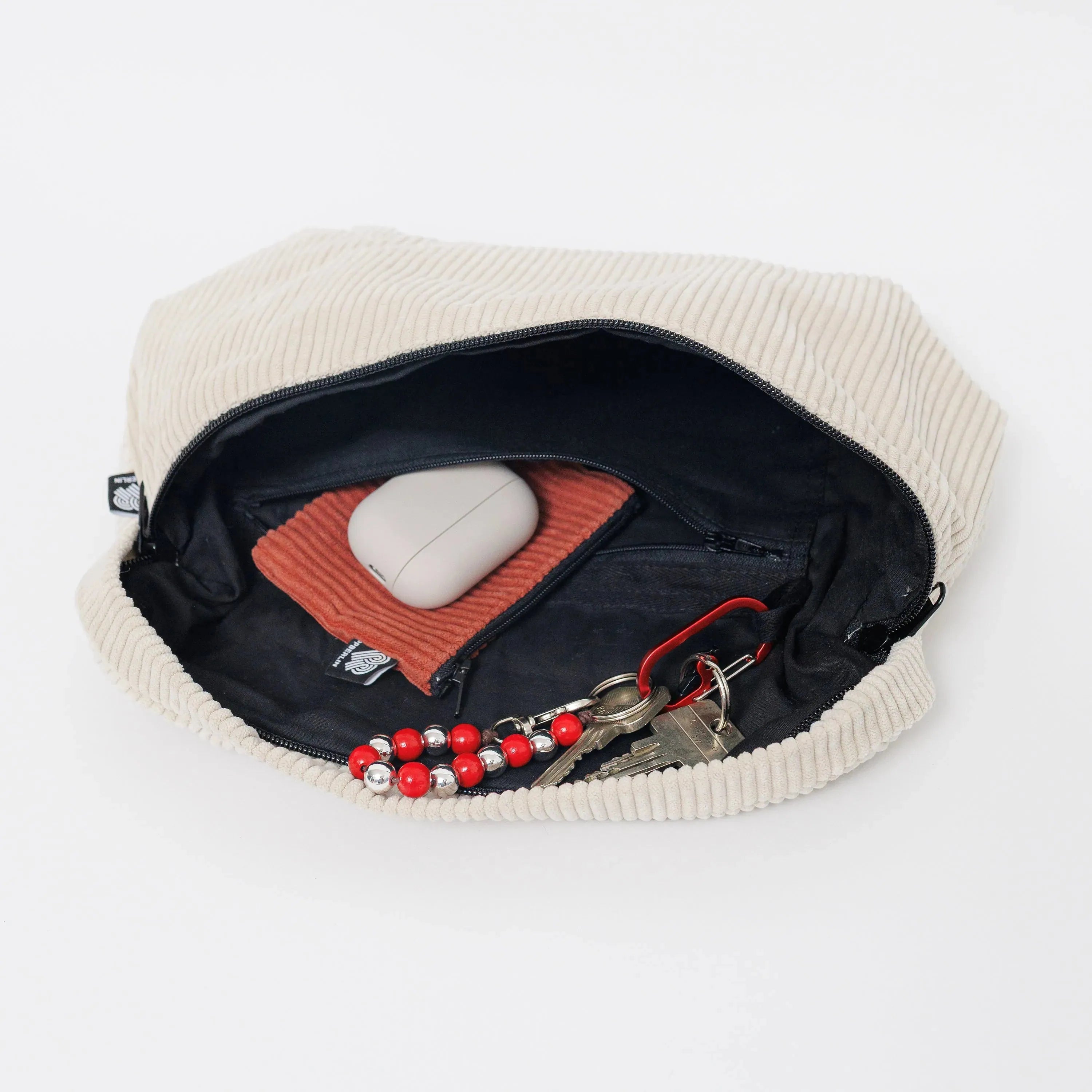 Bauchtasche groß, Cord Beige Detail1 (11) #farbe_Beige
