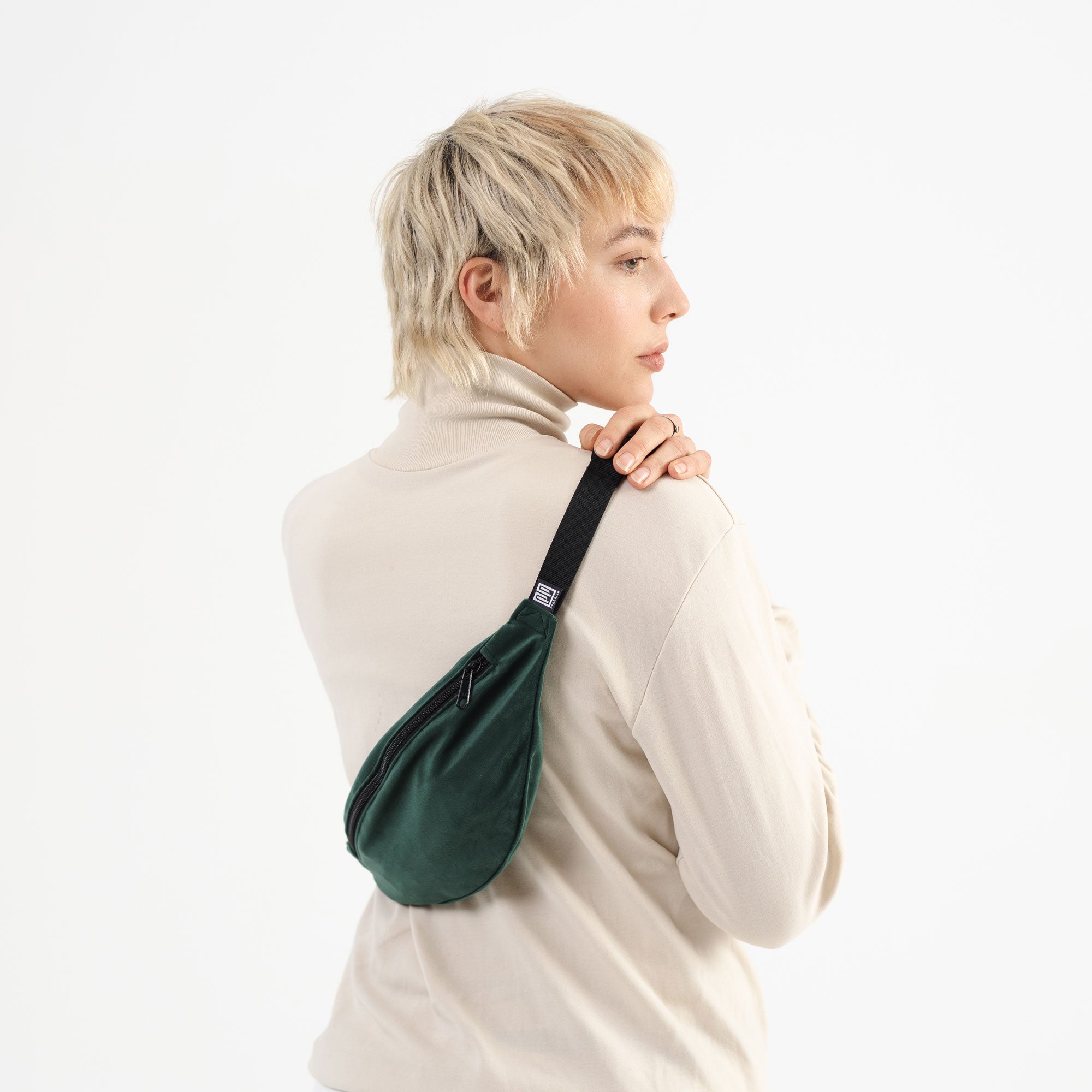 Bauchtasche Samt Schmal Model3 (5) #farbe_Grün