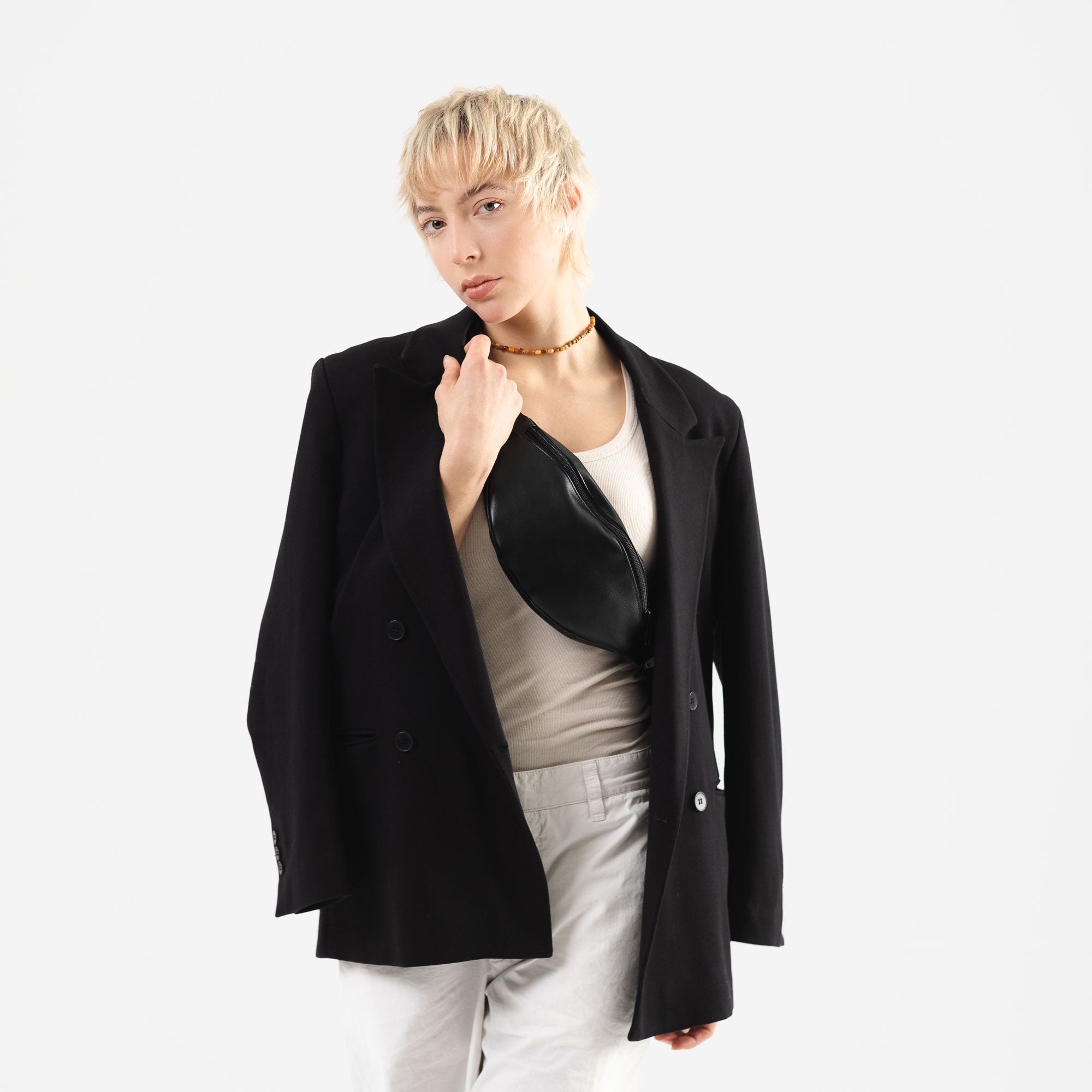 Bauchtasche Kunstleder Schmal (2) #farbe_Schwarz