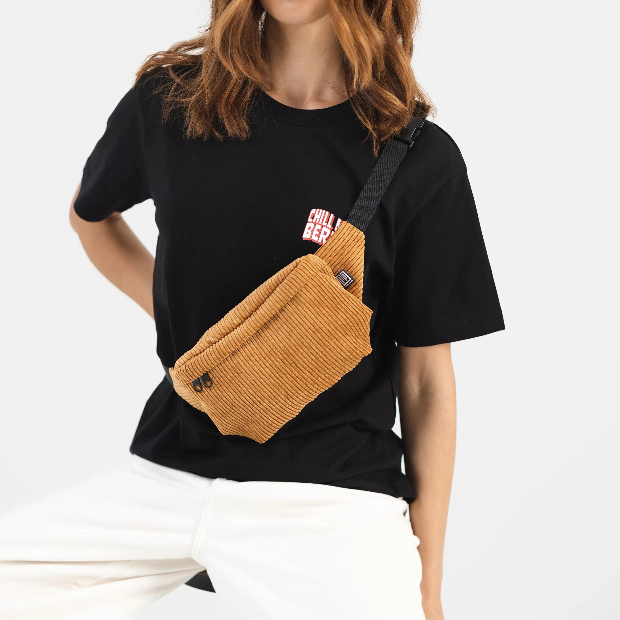 Bauchtasche eckig, Cord Ocker Detail2 (2) #farbe_ocker