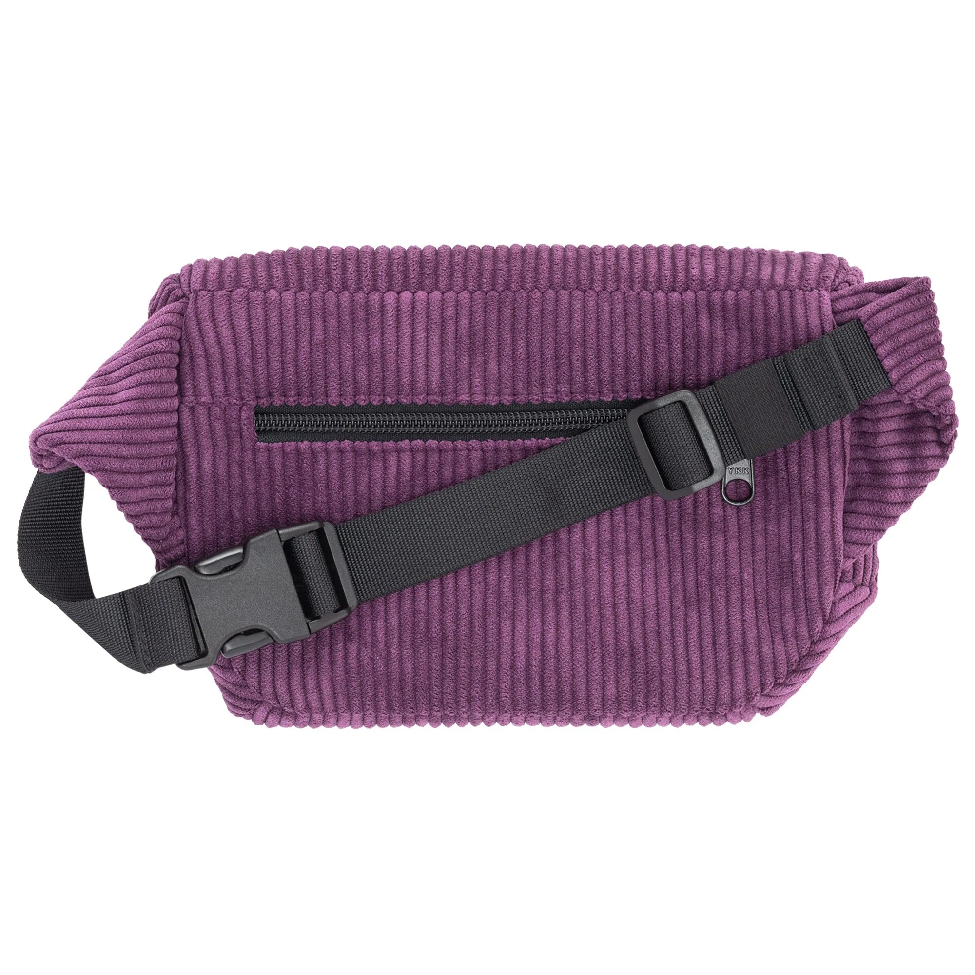 Bauchtasche eckig, Cord Aubergine Rückansicht (1) #farbe_aubergine