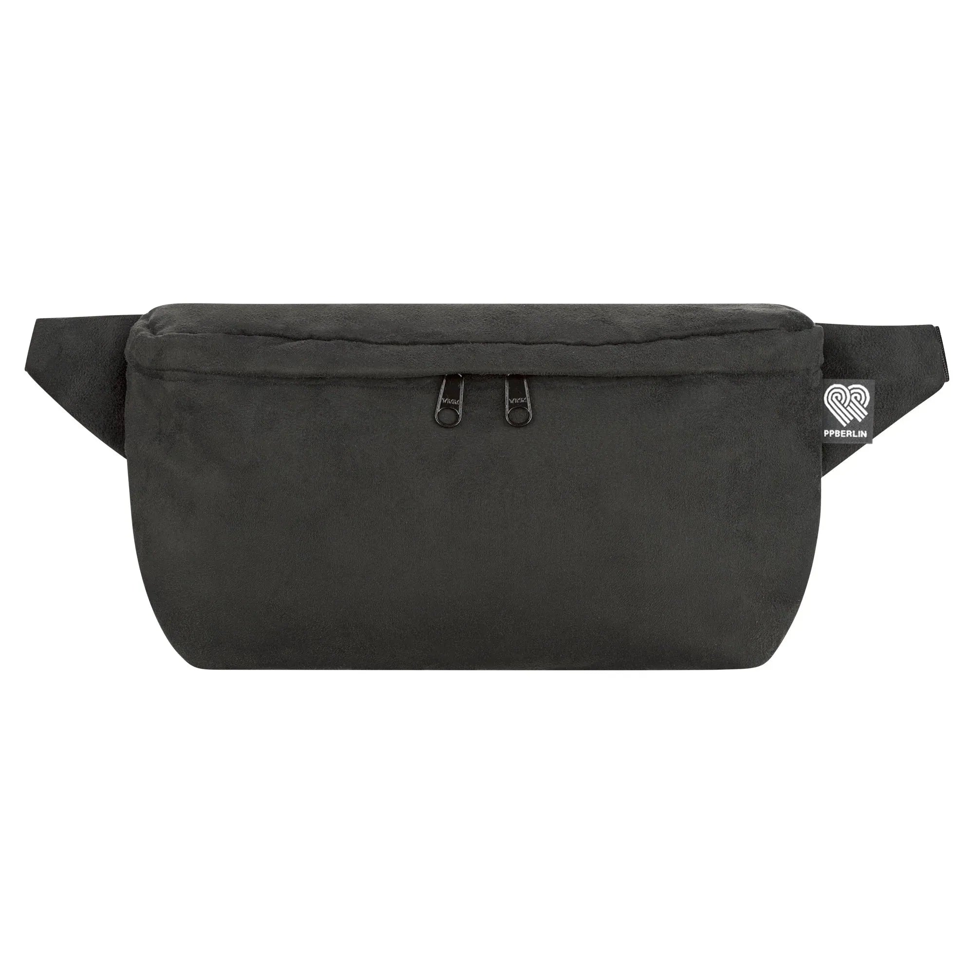 Bauchtasche groß, Kunstwildleder Schwarz Vorderansicht (0) #farbe_Schwarz