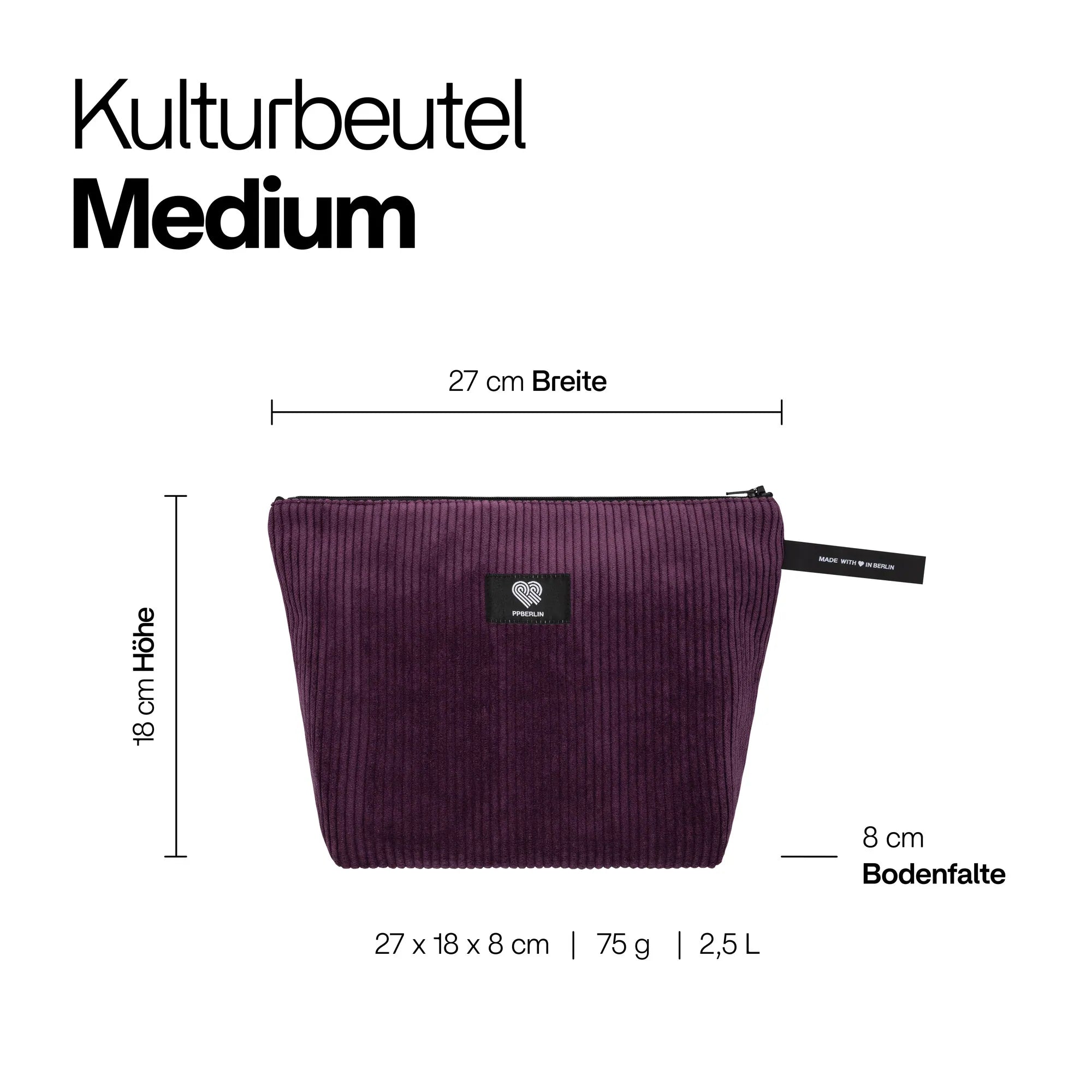 Kulturbeutel medium Cord Aubergine Technische Zeichnung (5) #farbe_aubergine