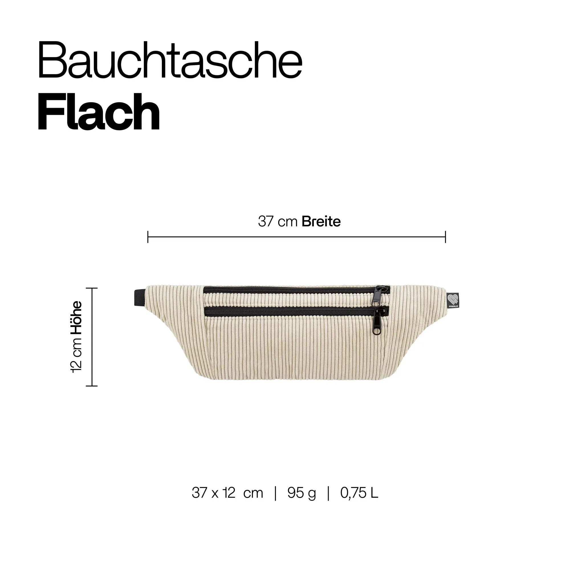 Technische Zeichnung Bauchtasche Flach