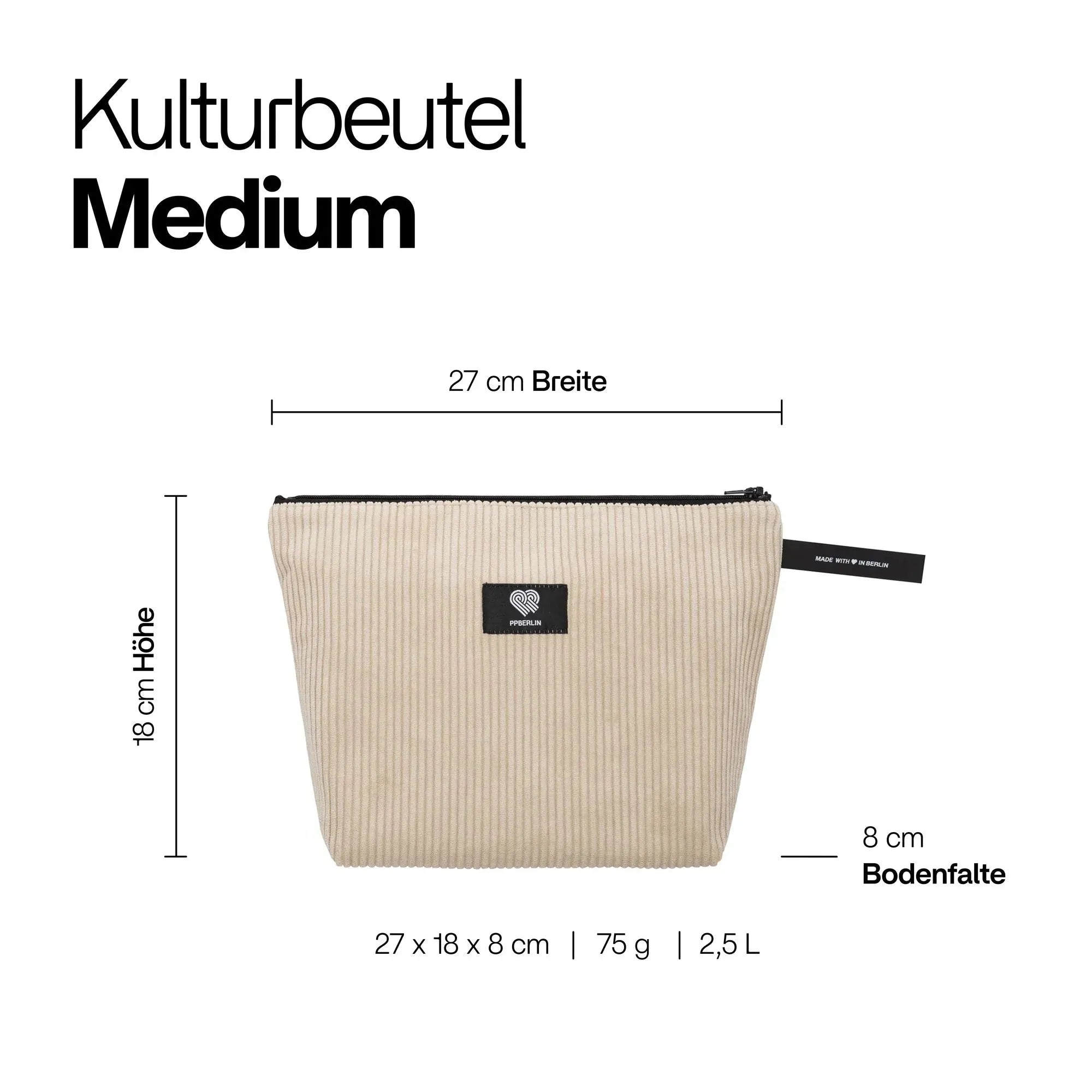 Kulturbeutel Klein Technische Zeichnung #größe_medium