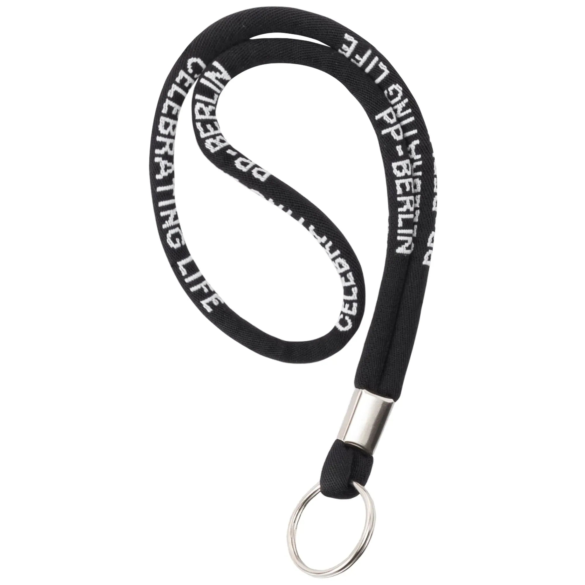 PP-Berlin Lanyard / kurzes Schlüsselband Schwarz Rückansicht (1) #farbe_Schwarz