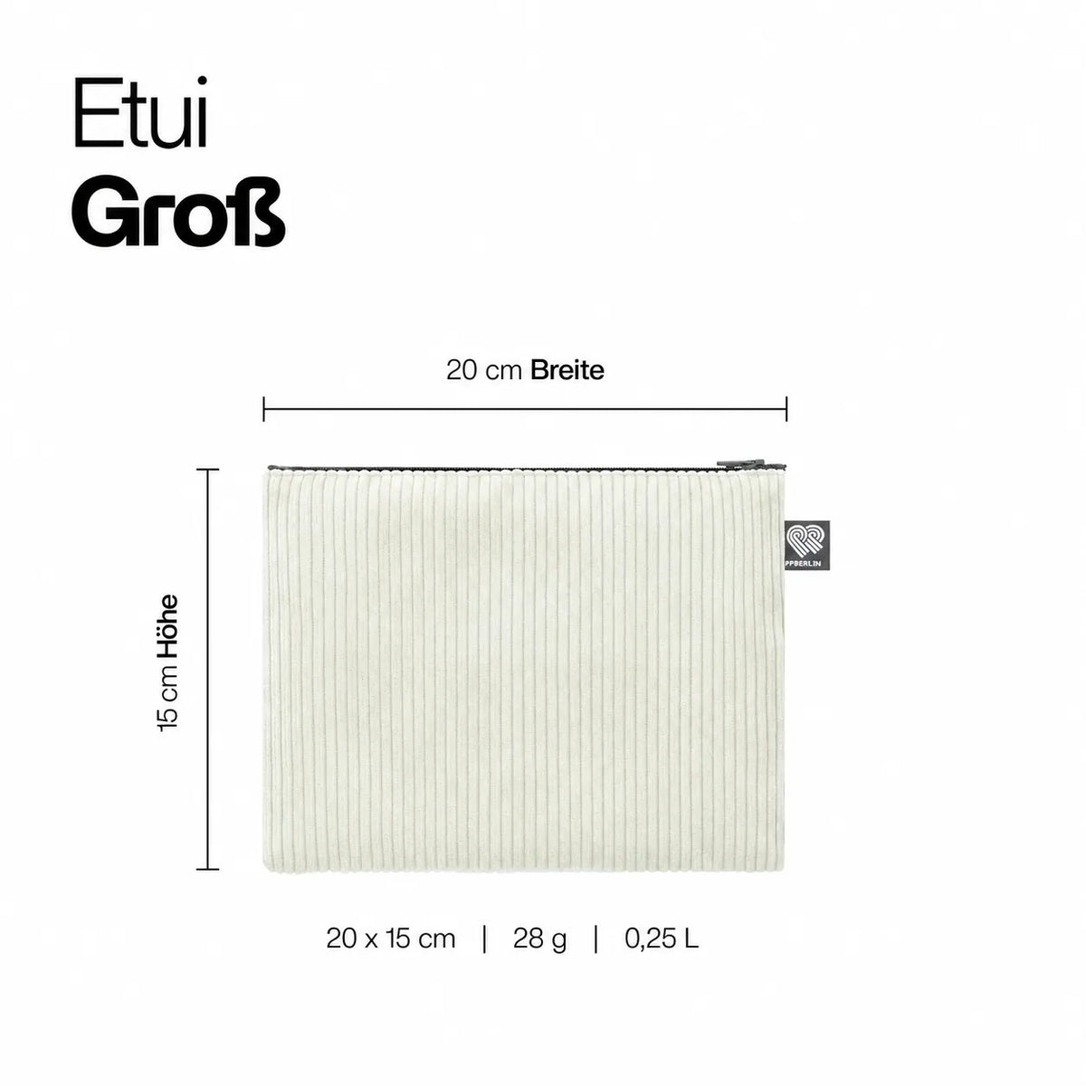 Etui Groß in mintfarbenem Cord Technische Zeichnung #farbe_mint