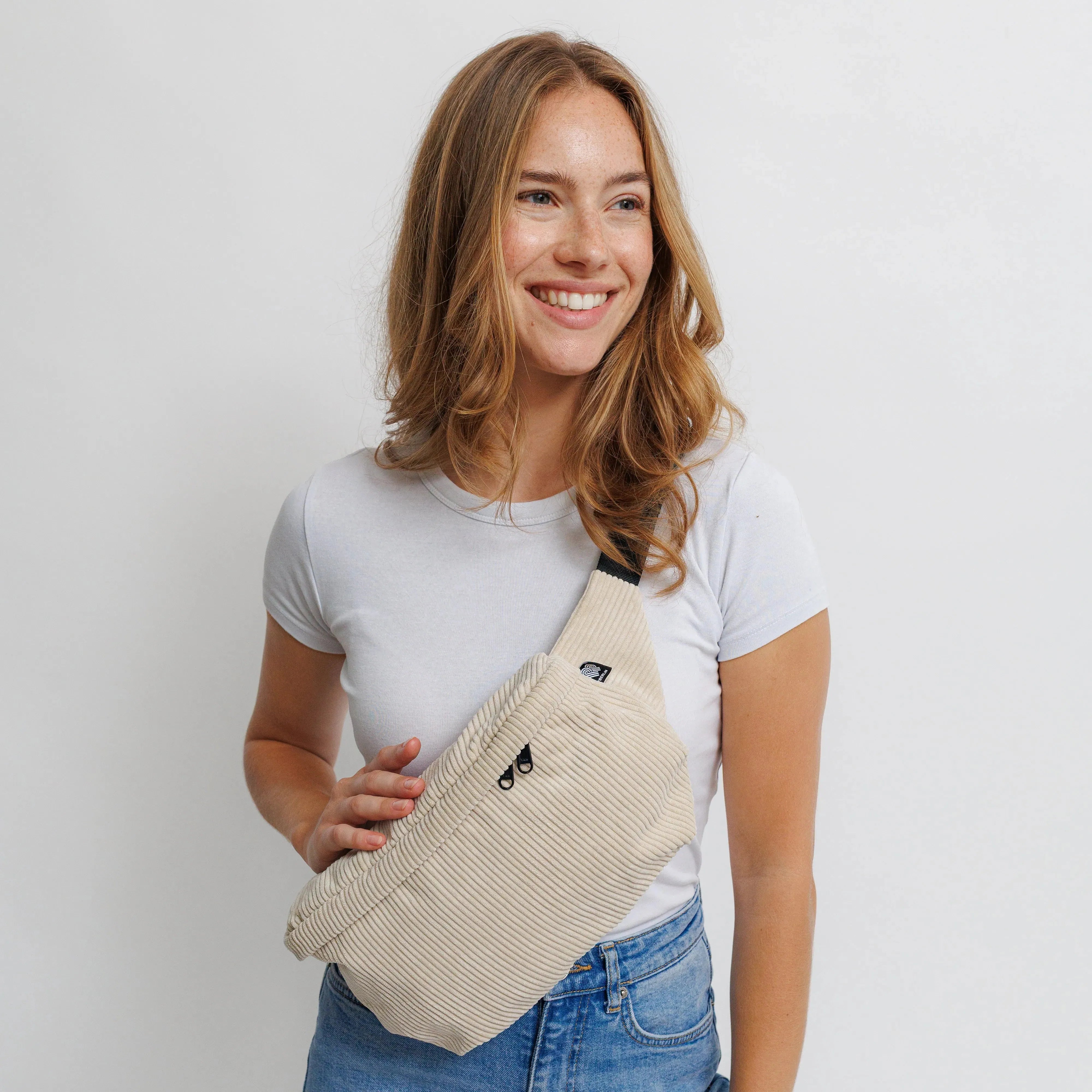 Bauchtasche groß, Cord beige Model1 (0) #farbe_beige