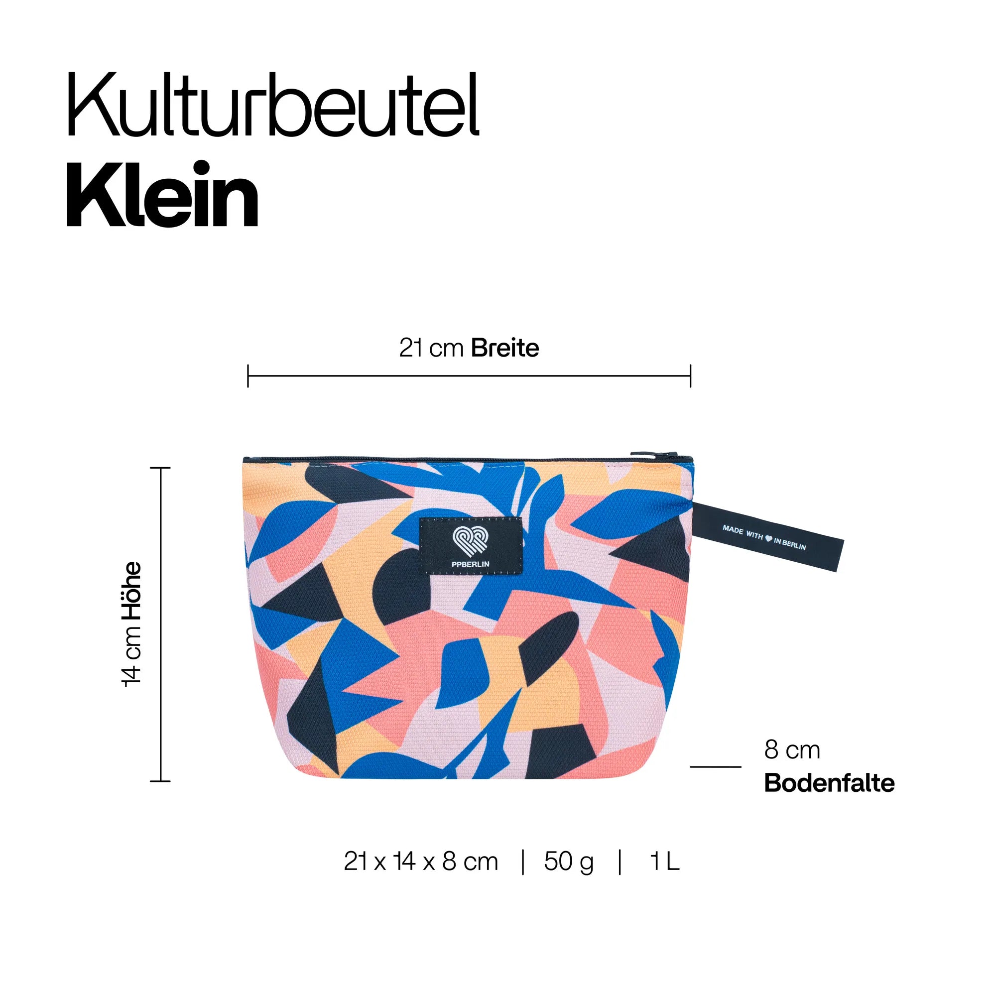 Kulturbeutel Klein Meeresplastik Limited Edition 01 Floral Technische Zeichnung (1) #größe_klein