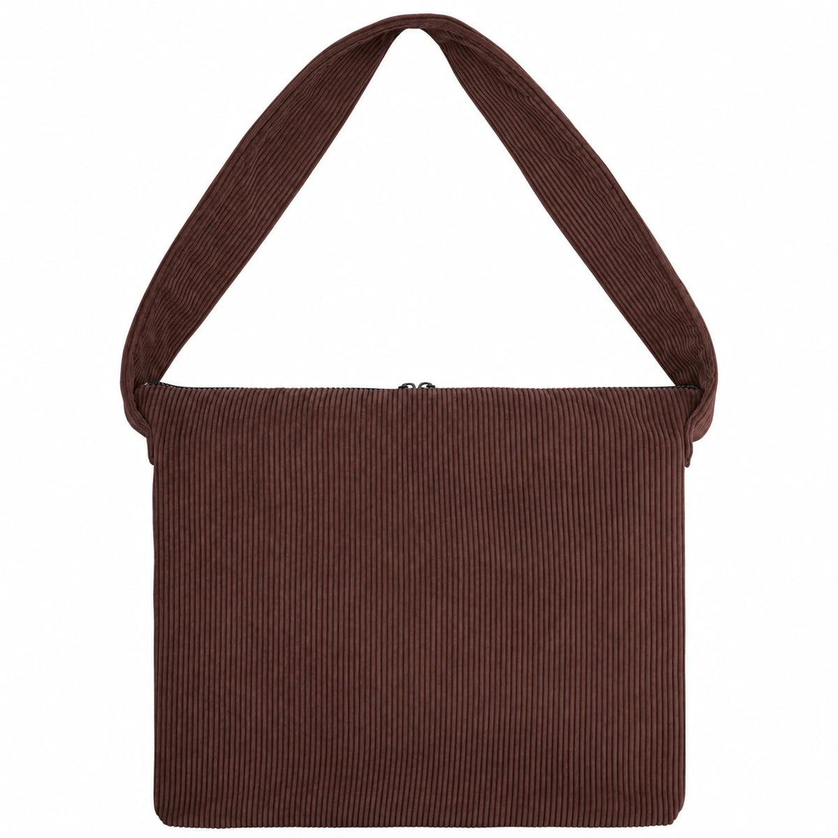 Schultertasche Groß Cord Dunkelbraun Rückansicht (1) #farbe_Dunkelbraun