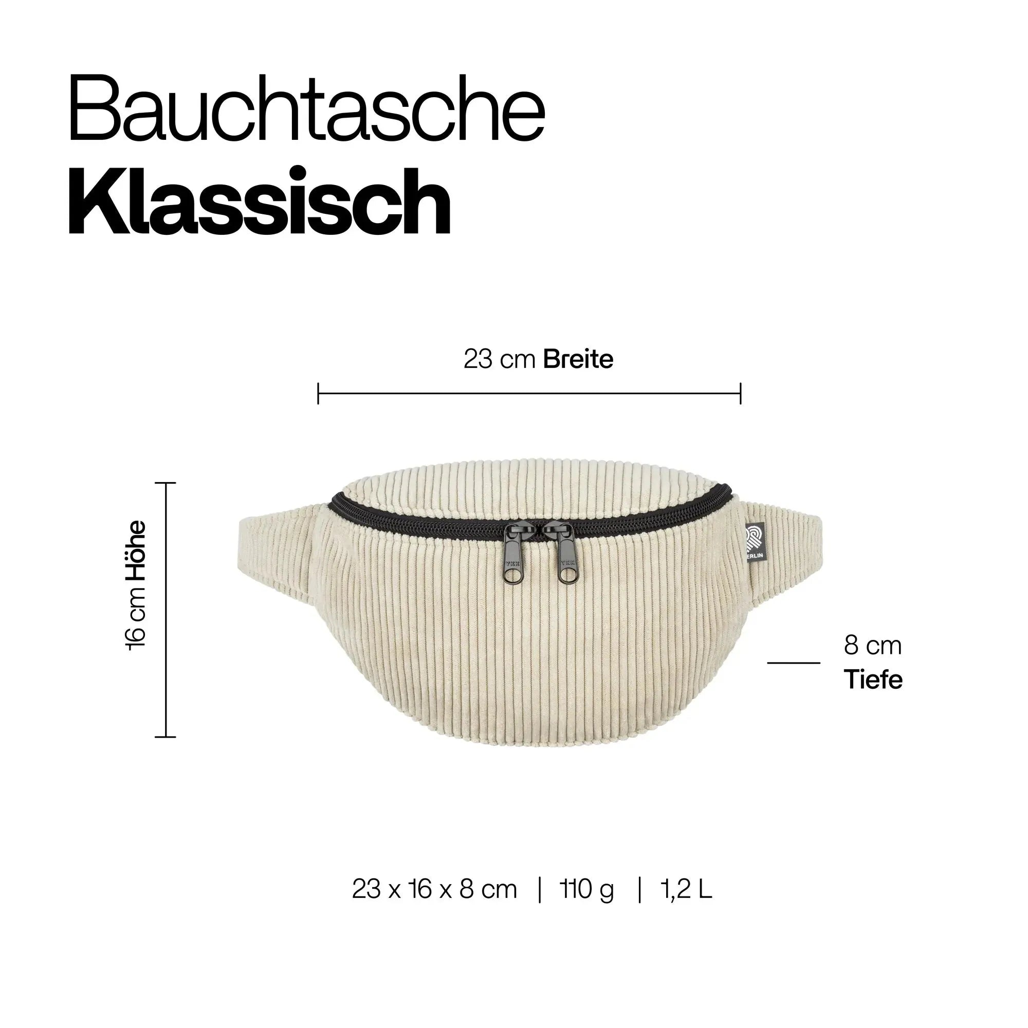 Technische Zeichnung Bauchtasche Klassisch