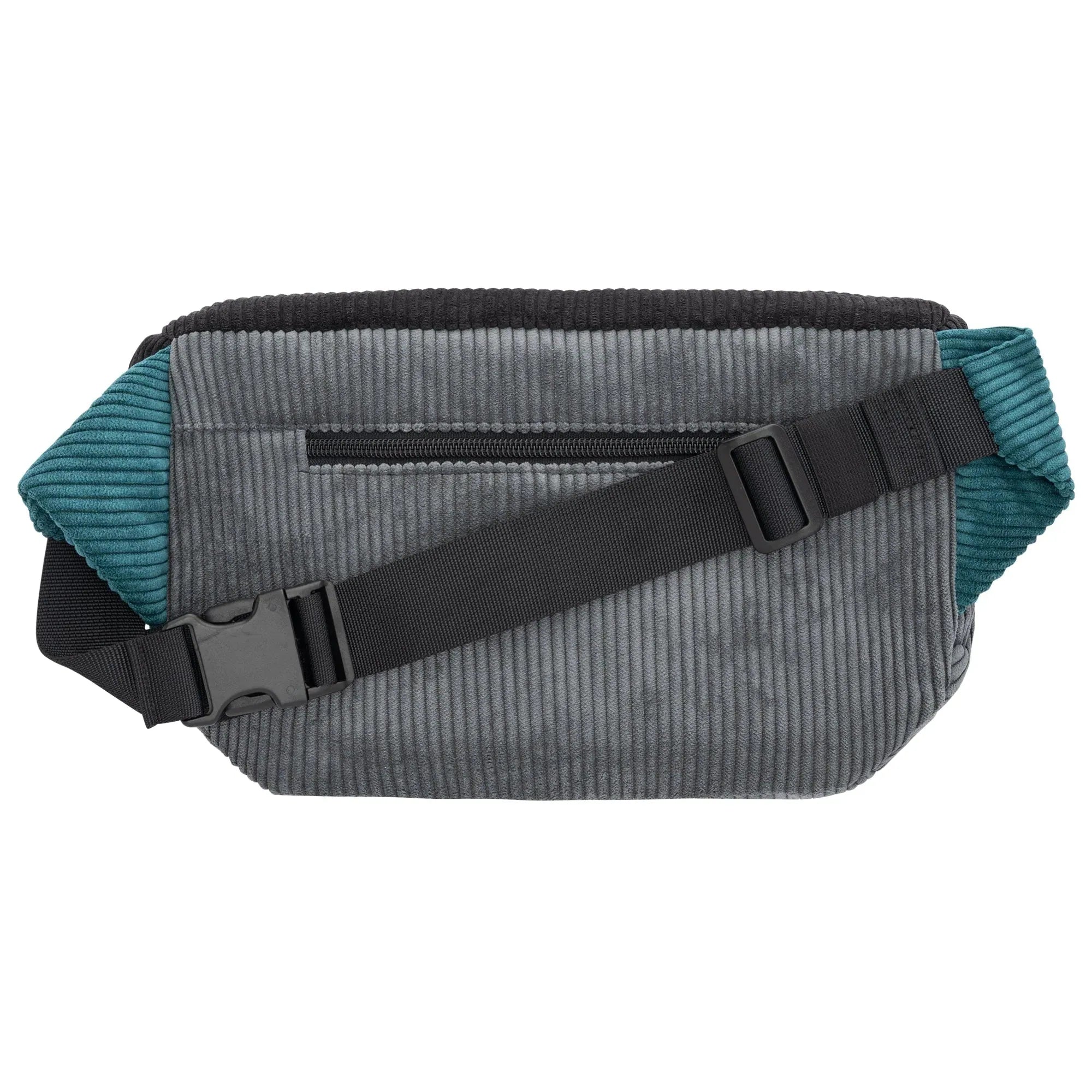 Bauchtasche groß, Cord Farbtrio (1) #farbe_Grau / Schwarz / Petrol