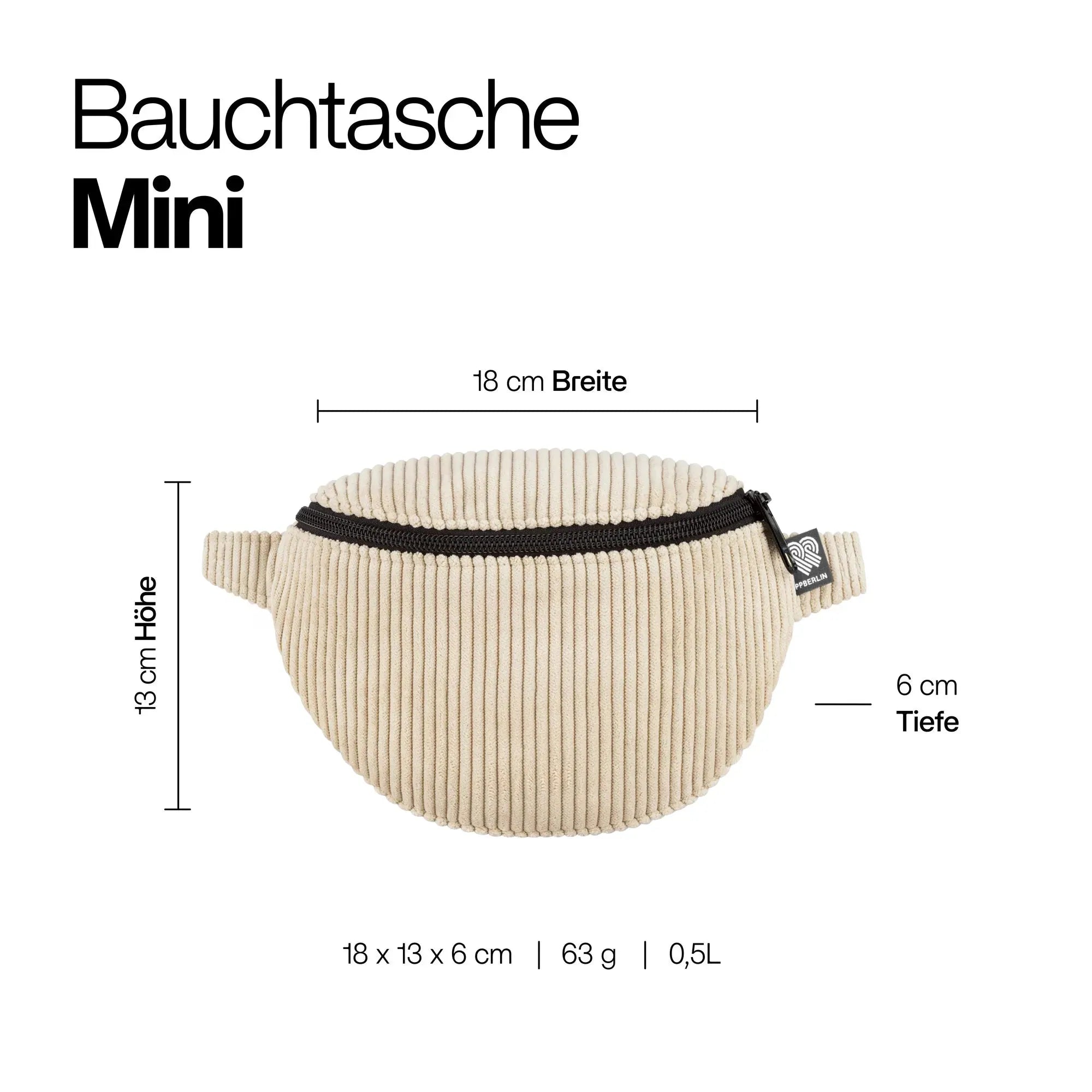 Technische Zeichnung Bauchtasche Mini