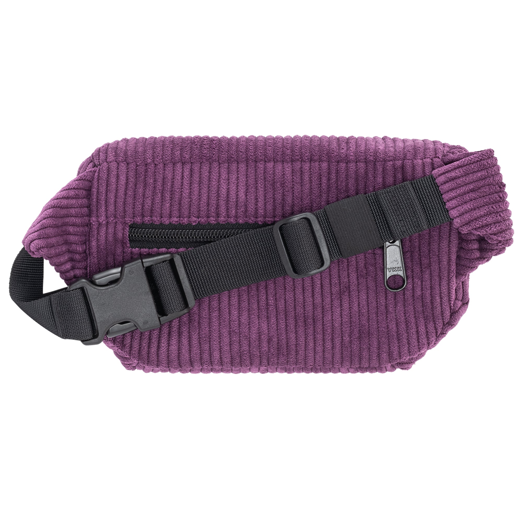 Bauchtasche Eckig klein, Cord Aubergine Rückansicht (1) #farbe_Aubergine