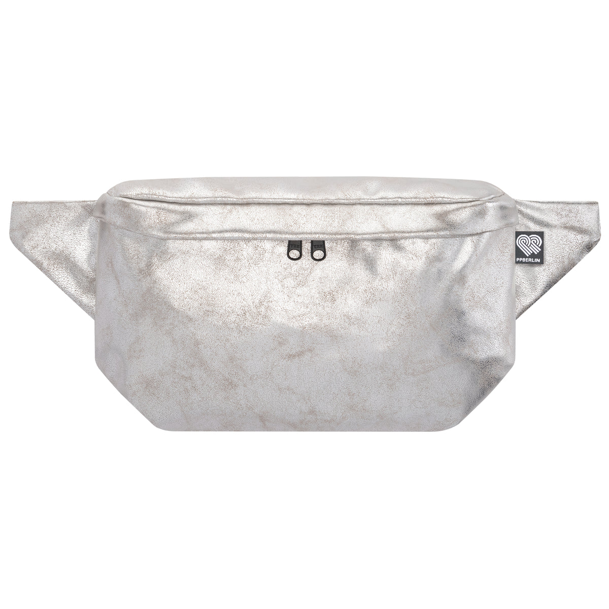 Bauchtasche Groß in Kunstleder Glitter Vorderseite (0) #farbe_silber