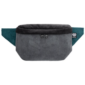 Bauchtasche eckig, Cord Farbtrio, Vorderseite (0) #farbe_Grau / Schwarz / Petrol