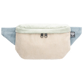Bauchtasche eckig, Cord Farbtrio, Vorderseite (0) #farbe_Beige / Mint / Hellblau