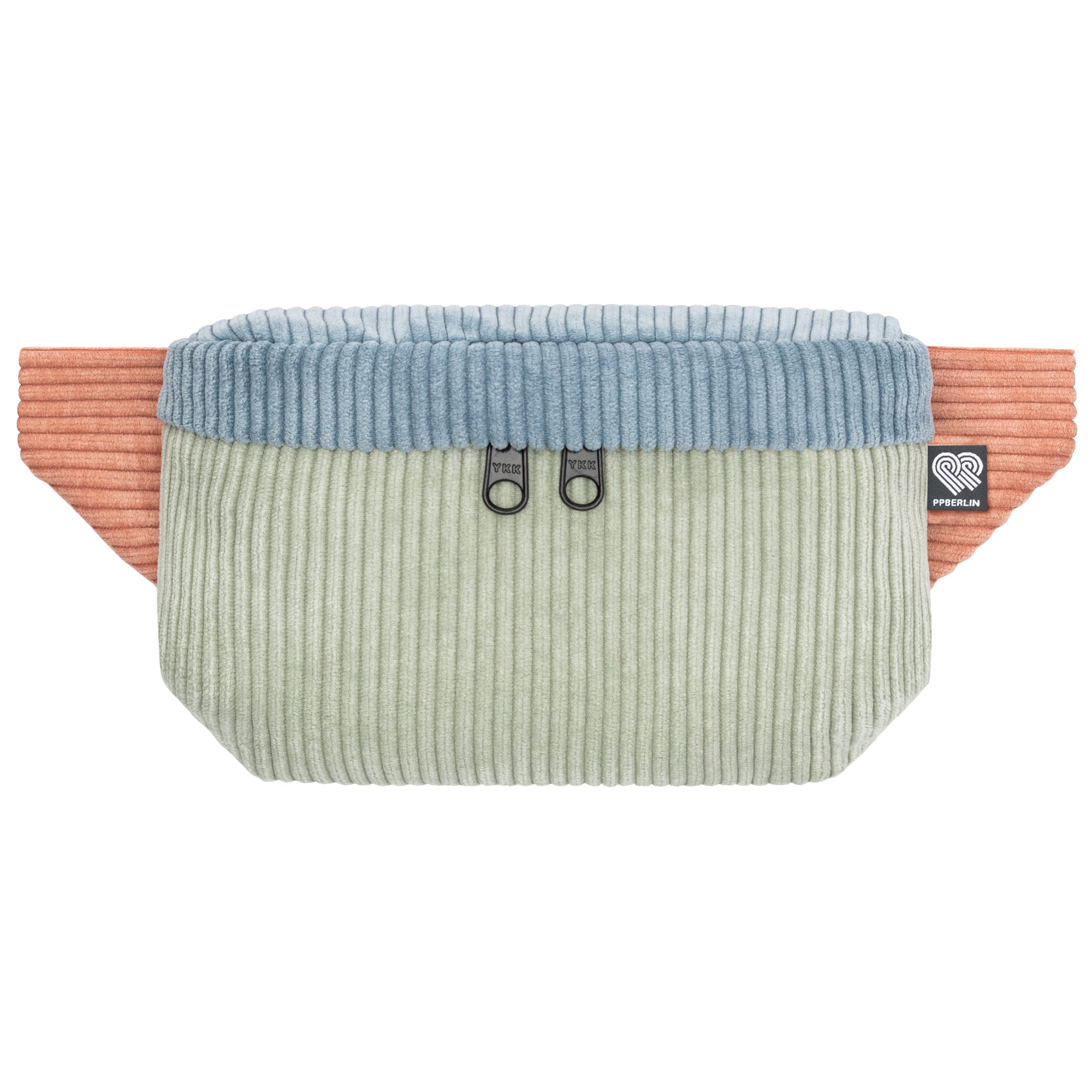 Bauchtasche eckig klein, Cord Farbtrio (0) #farbe_Mint / Hellblau / Rosa