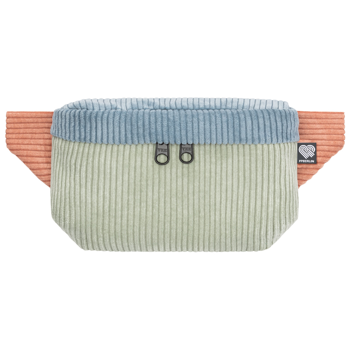 Bauchtasche eckig klein, Cord Farbtrio (0) #farbe_Mint / Hellblau / Rosa